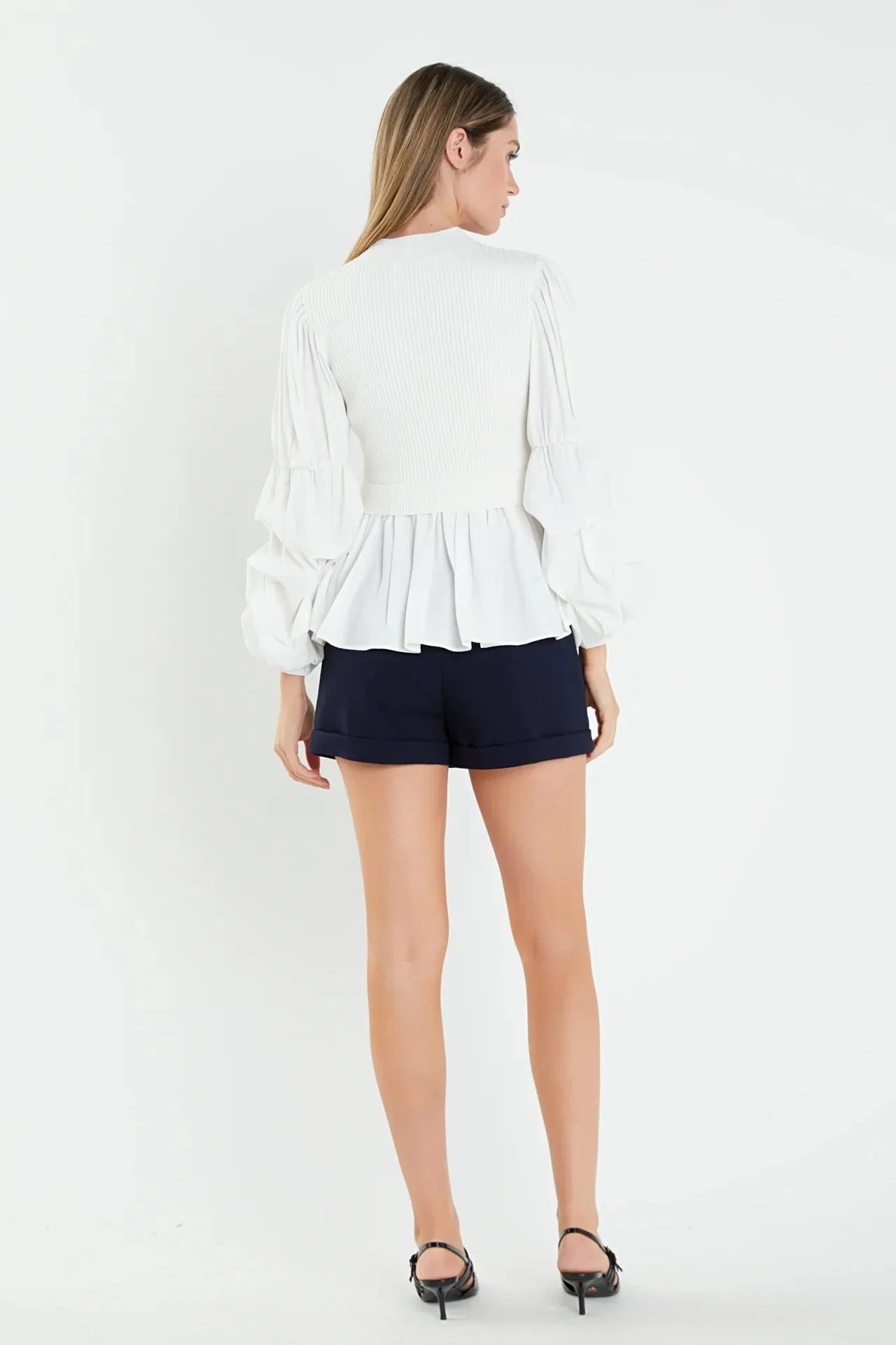 Ivory Sweater Combo Top