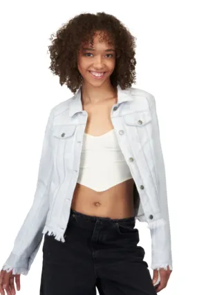 Jakett Alexa Stonewash Leather Jacket White