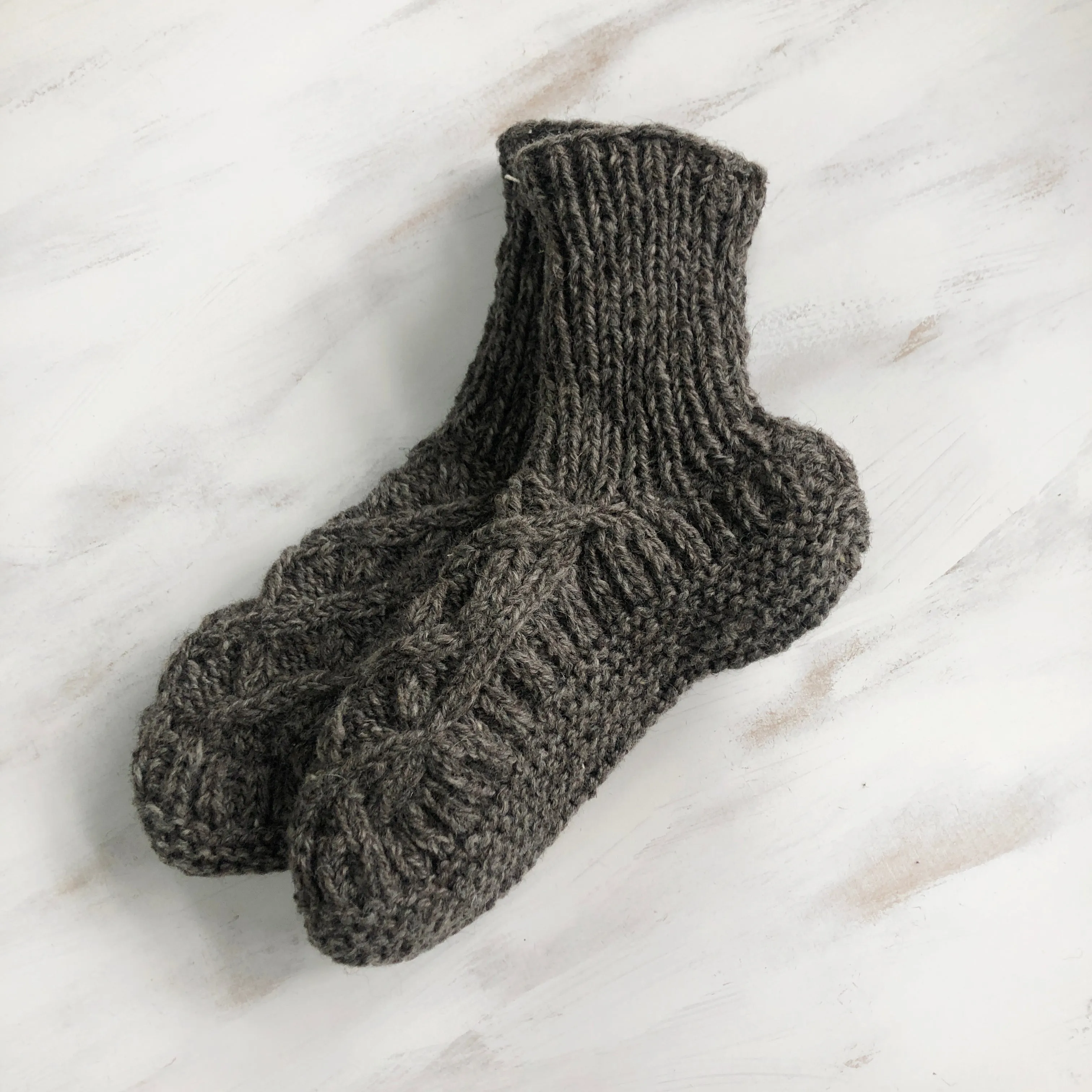 JANA Cable Knit Wool Cosy Lined Slipper Socks