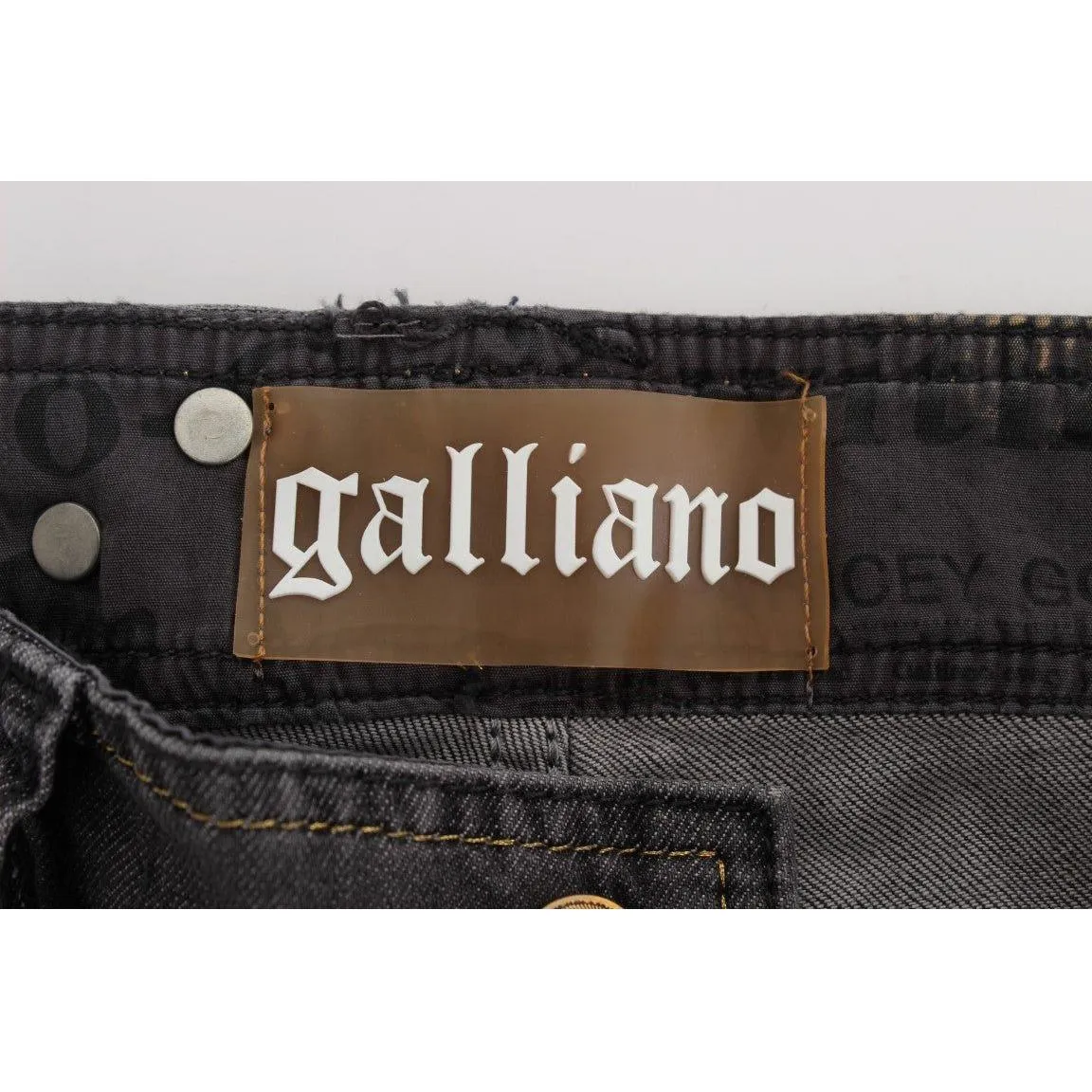 John Galliano Elegant Slim Fit Gray Wash Jeans