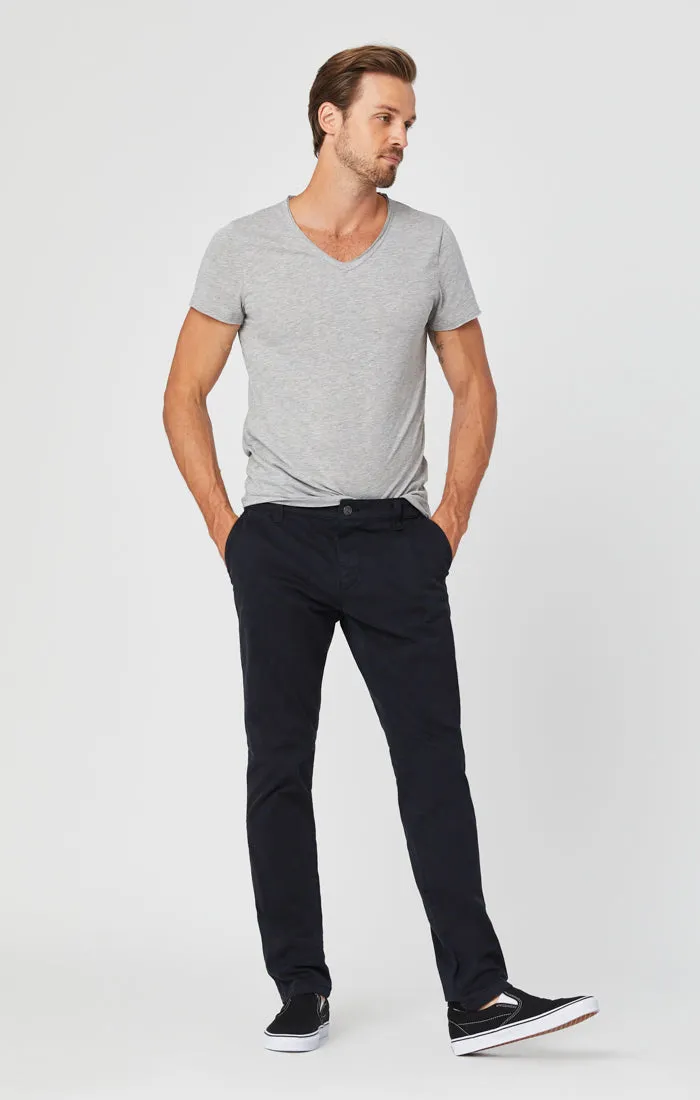 JOHNNY SLIM CHINO PANTS IN DEEP NAVY SATEEN