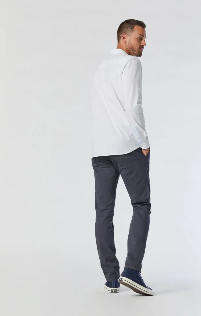 JOHNNY SLIM CHINO PANTS IN EBONY TWILL