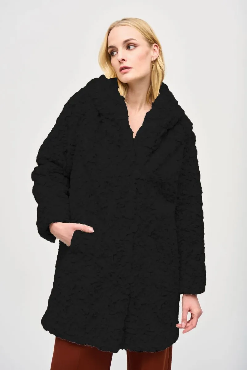 Joseph Ribkoff Hooded Faux Fur Reversible Coat 243903