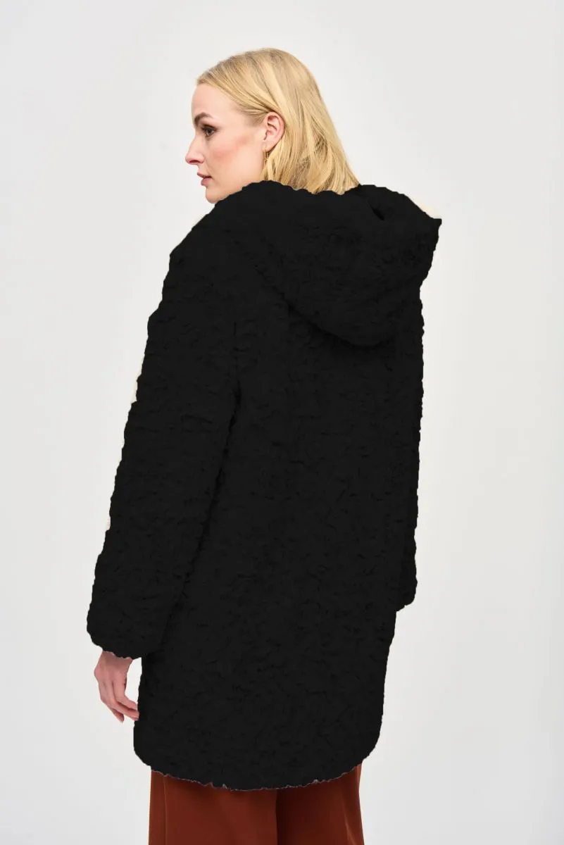 Joseph Ribkoff Hooded Faux Fur Reversible Coat 243903