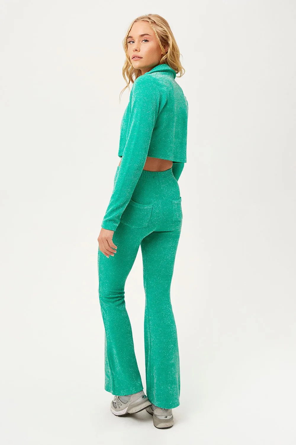 Josephine Cardi Crop Top - Mistletoe Green