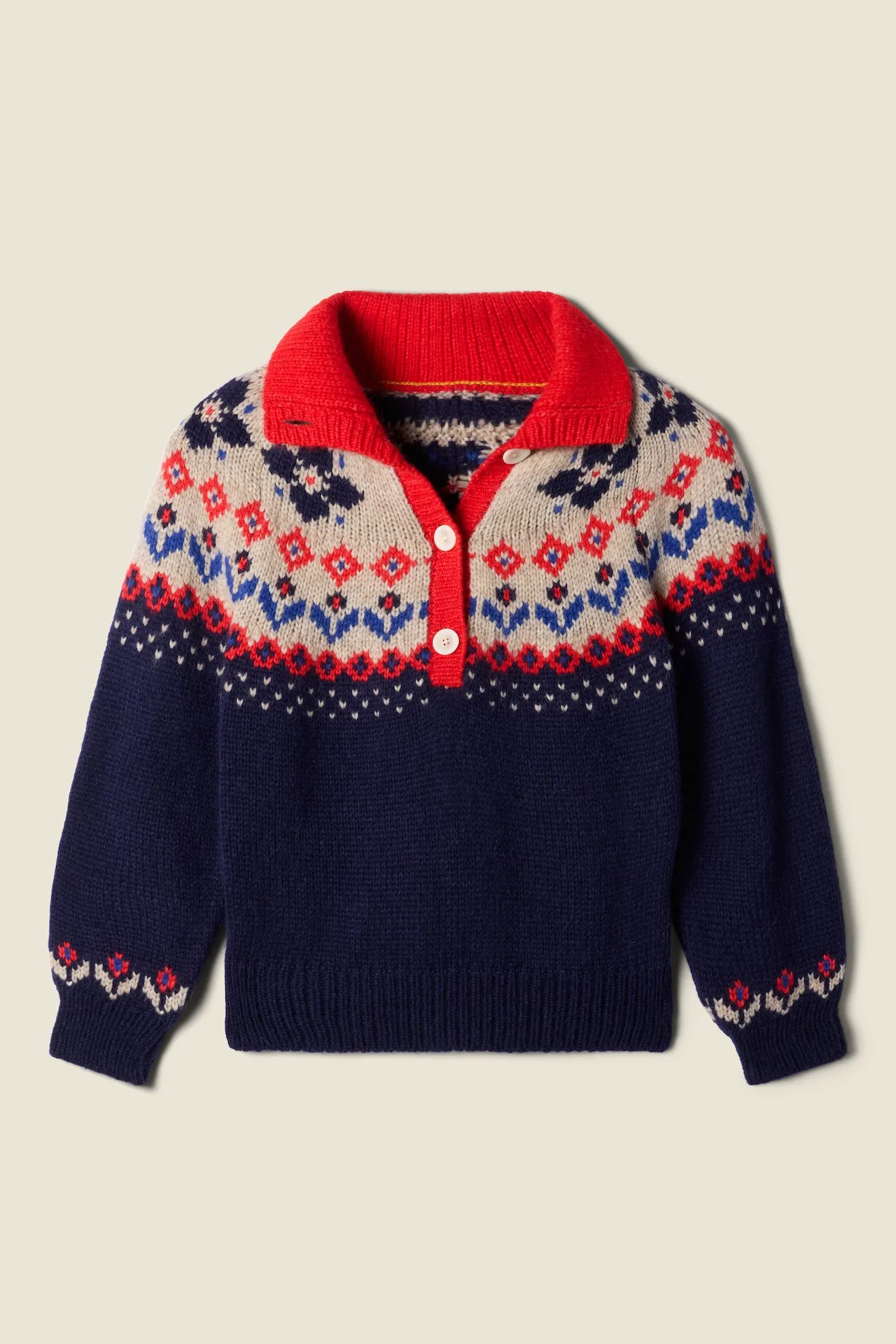 Juneau Sweater Navy Fairisle