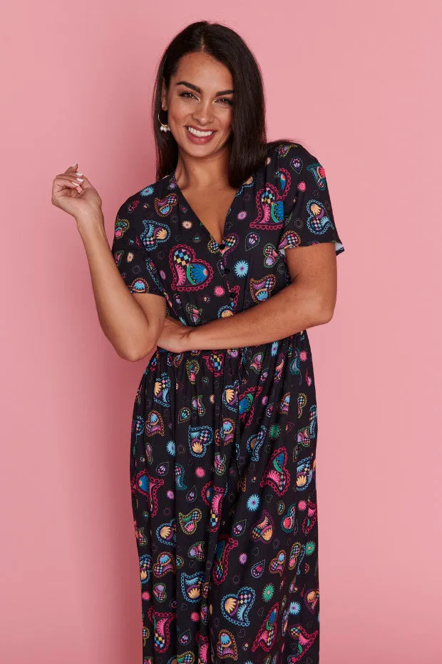 Justine Paisley Hearts Jumpsuit