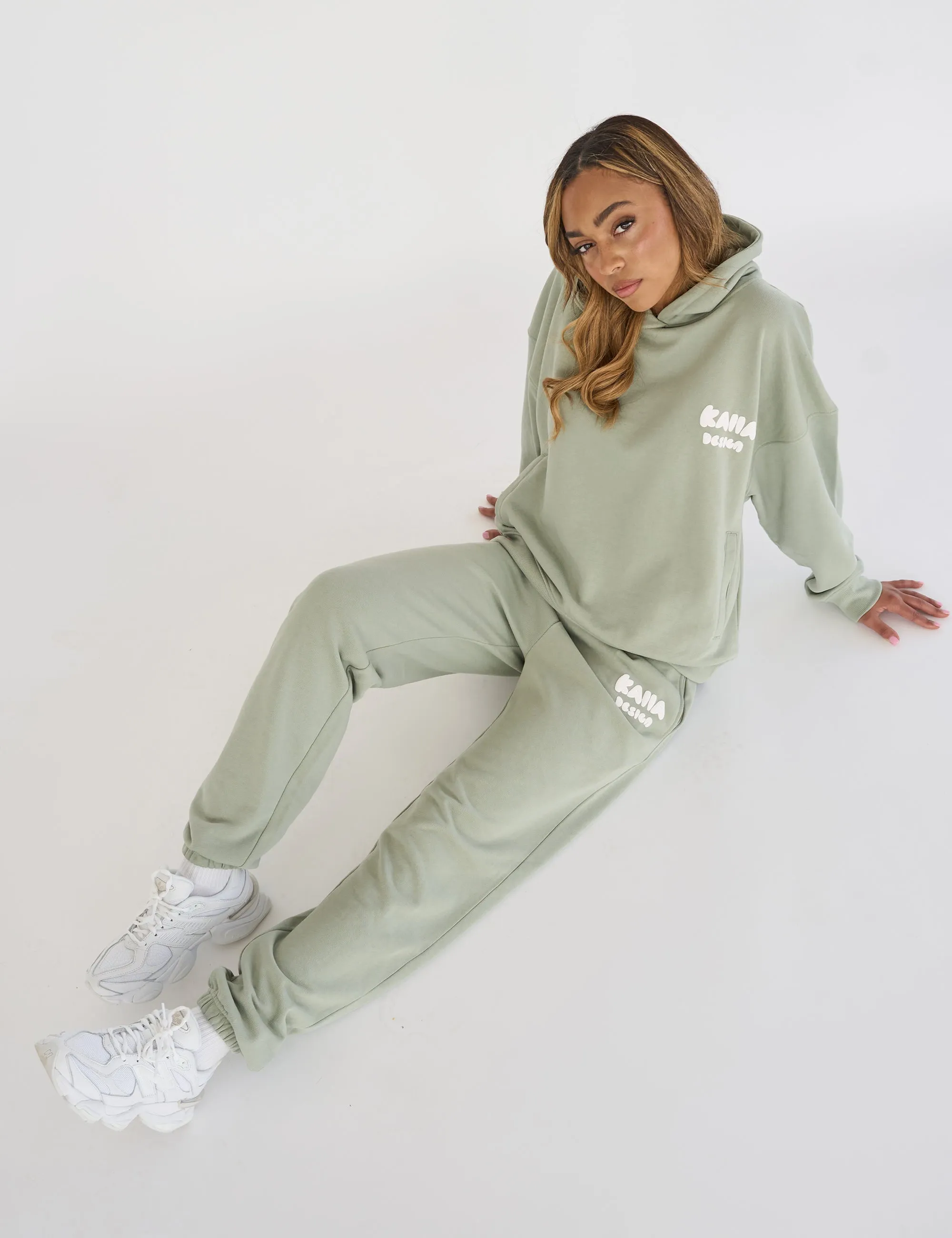 Kaiia Design Bubble Logo Cuffed Joggers Sage Green