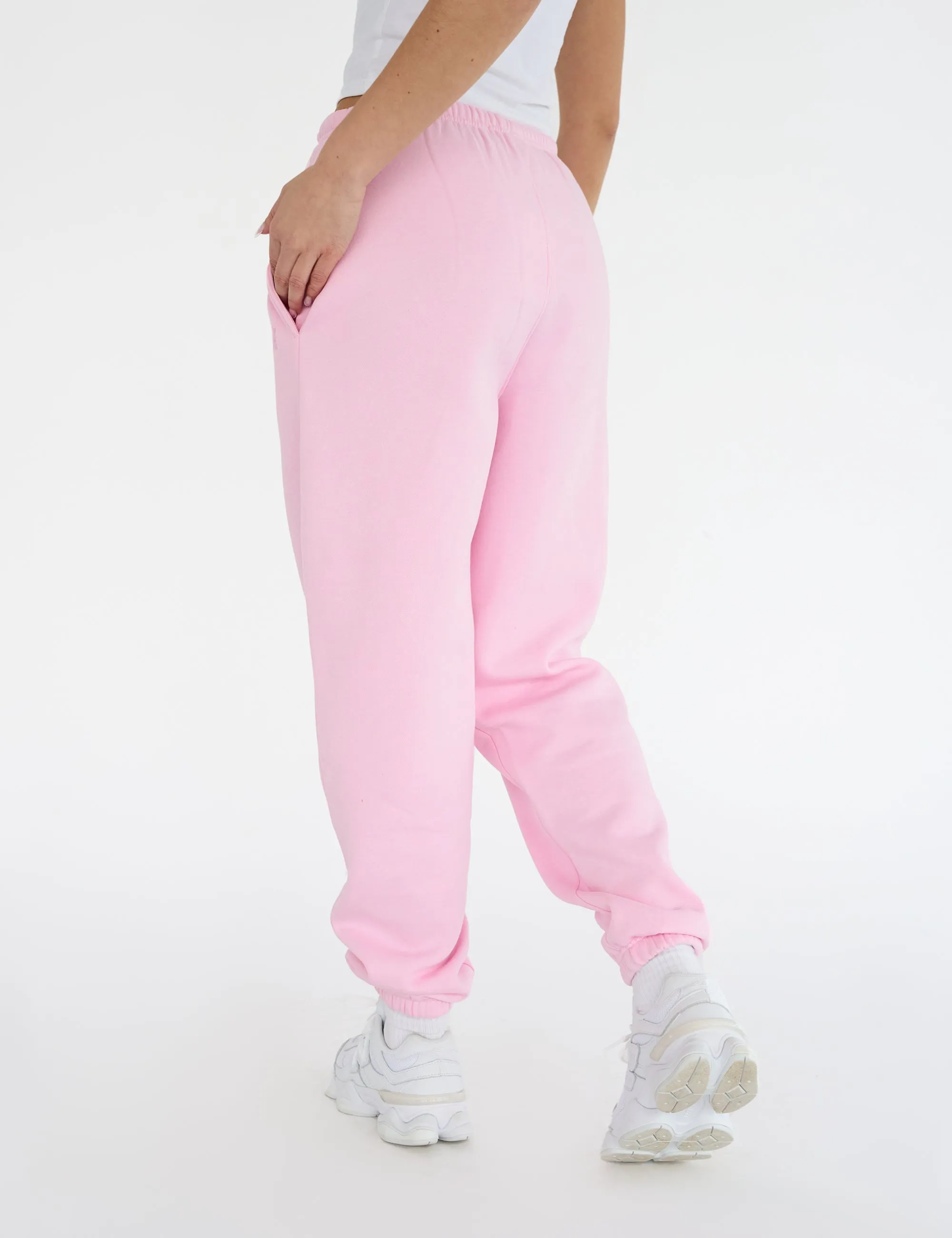 Kaiia Logo Cuffed Joggers Baby Pink