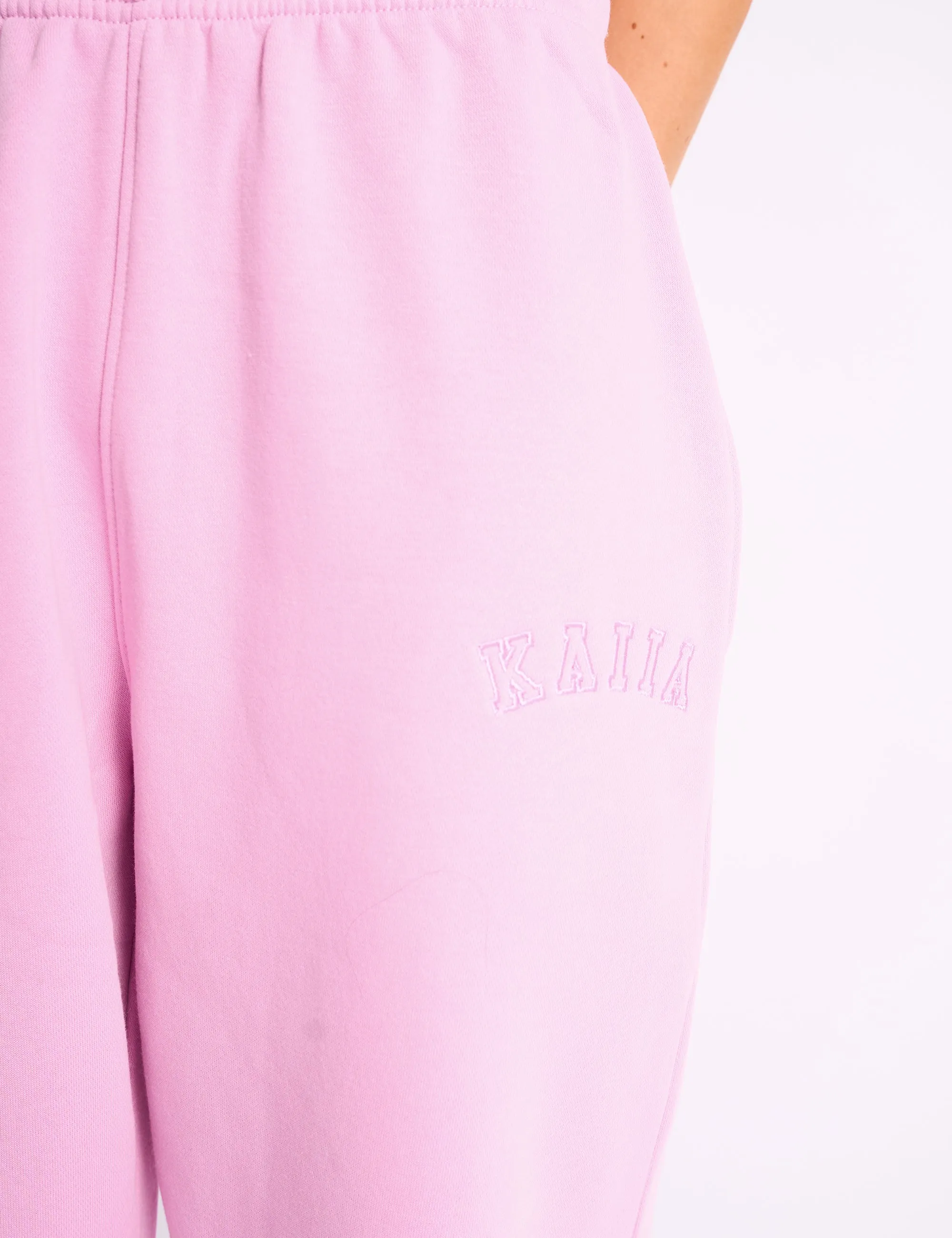 Kaiia Logo Cuffed Joggers Candy Pink