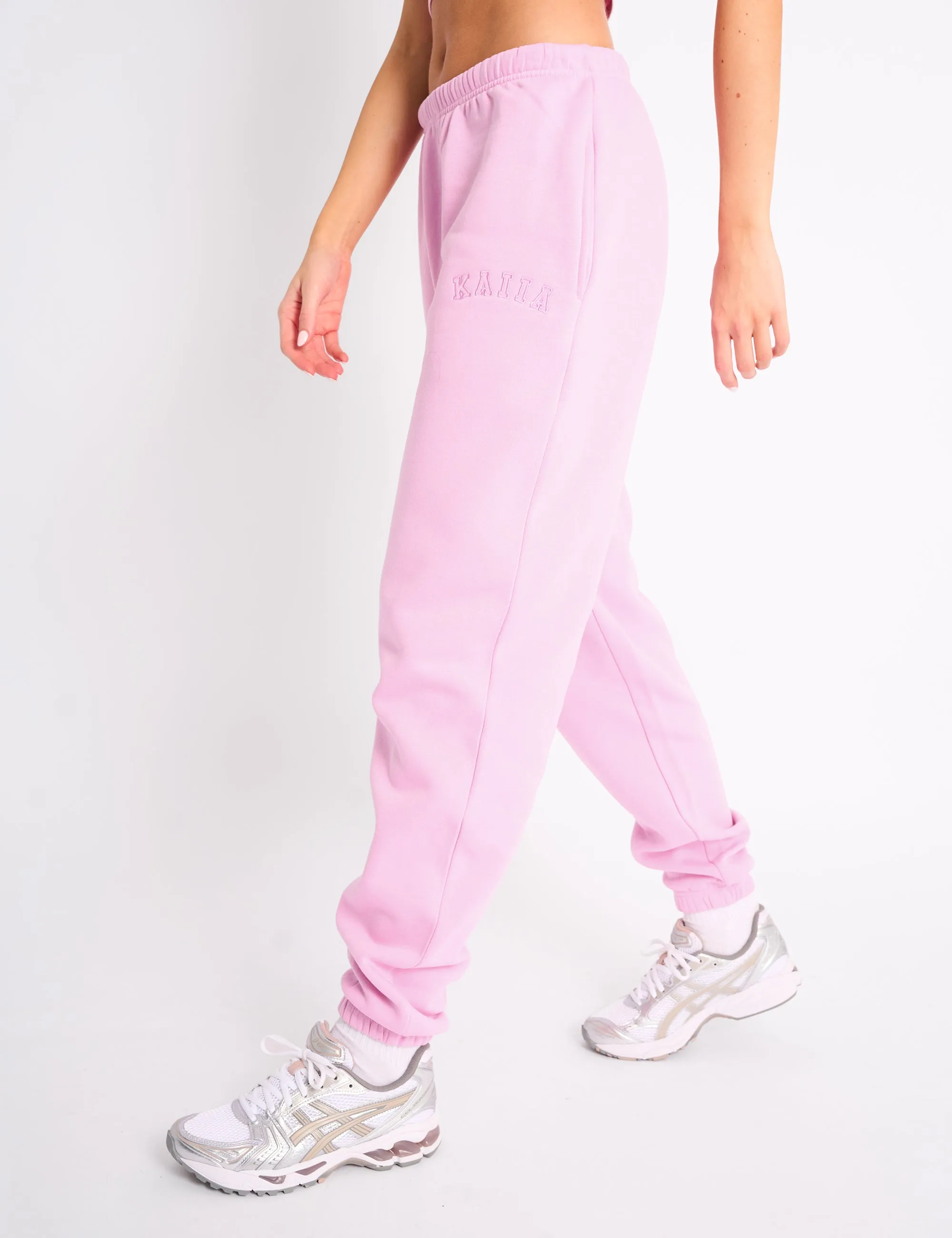 Kaiia Logo Cuffed Joggers Candy Pink