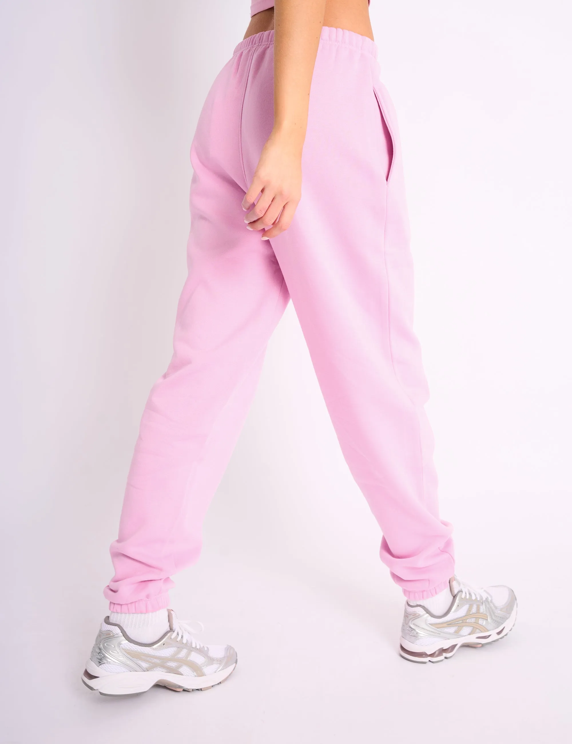 Kaiia Logo Cuffed Joggers Candy Pink