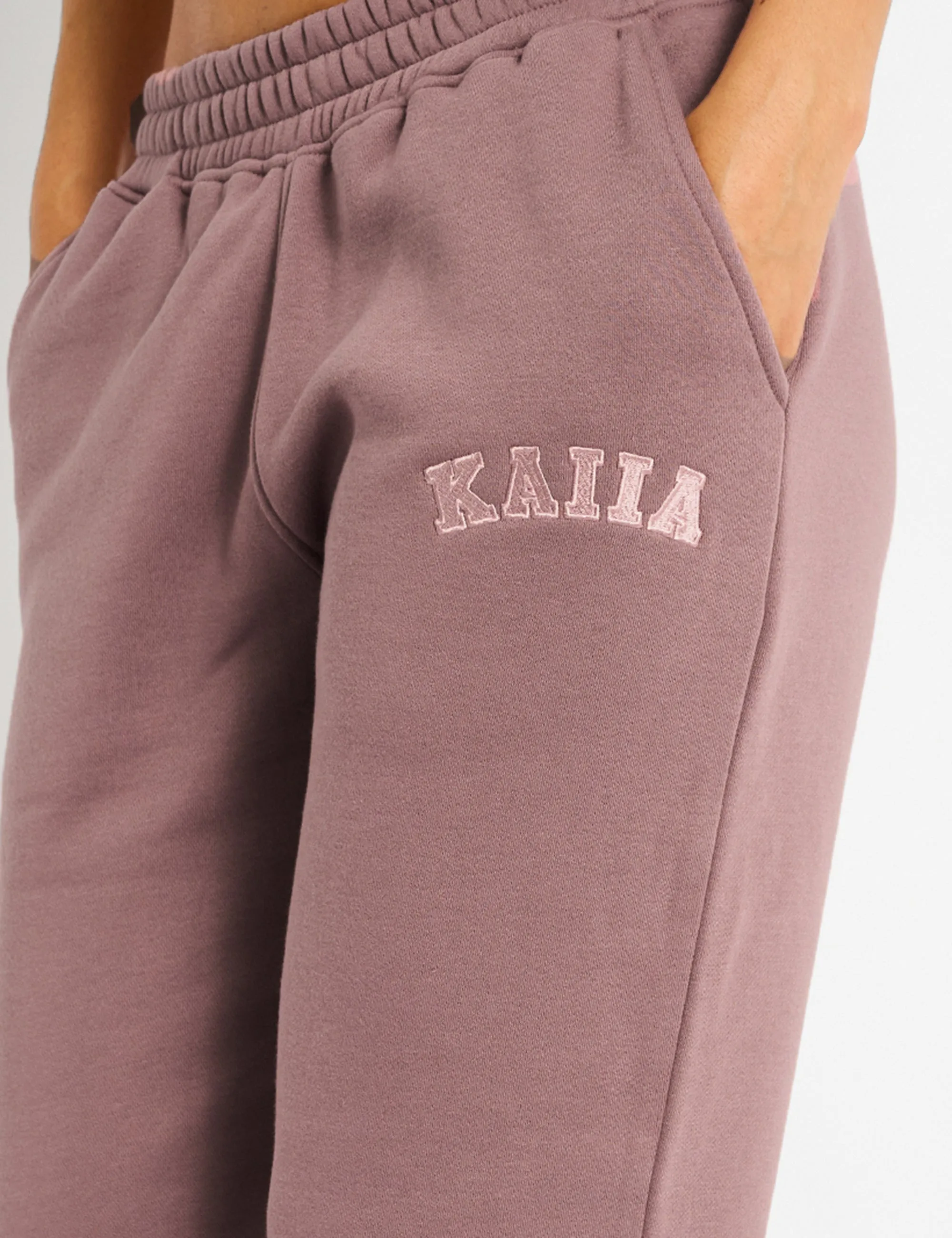 Kaiia Logo Wide Leg Joggers Rose