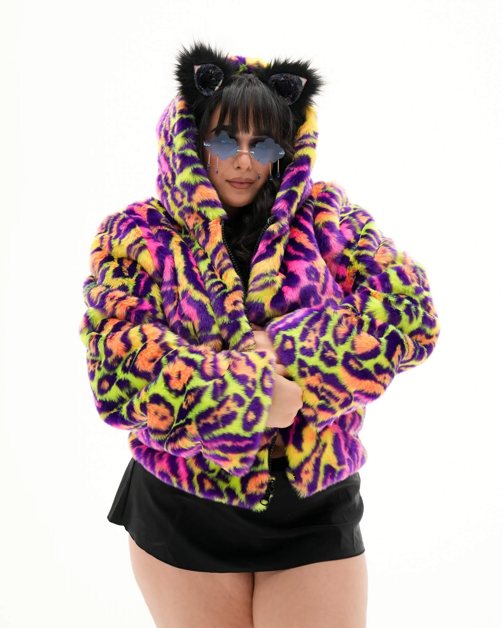 Kaleidodope Reversible Faux Fur Jacket