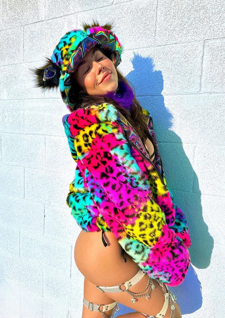 Kaleidodope Reversible Faux Fur Jacket