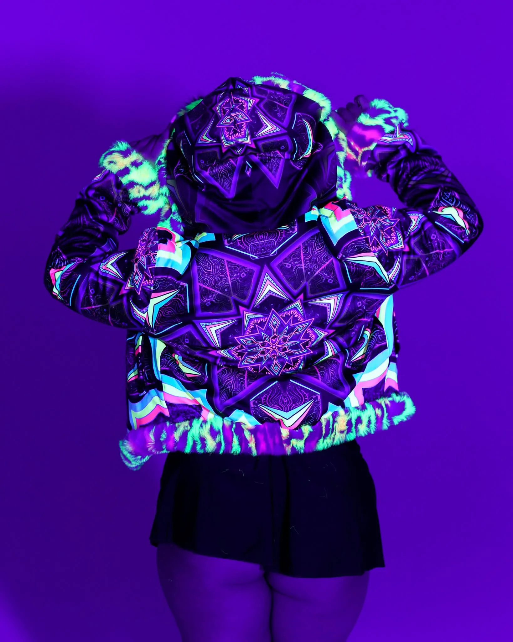 Kaleidodope Reversible Faux Fur Jacket