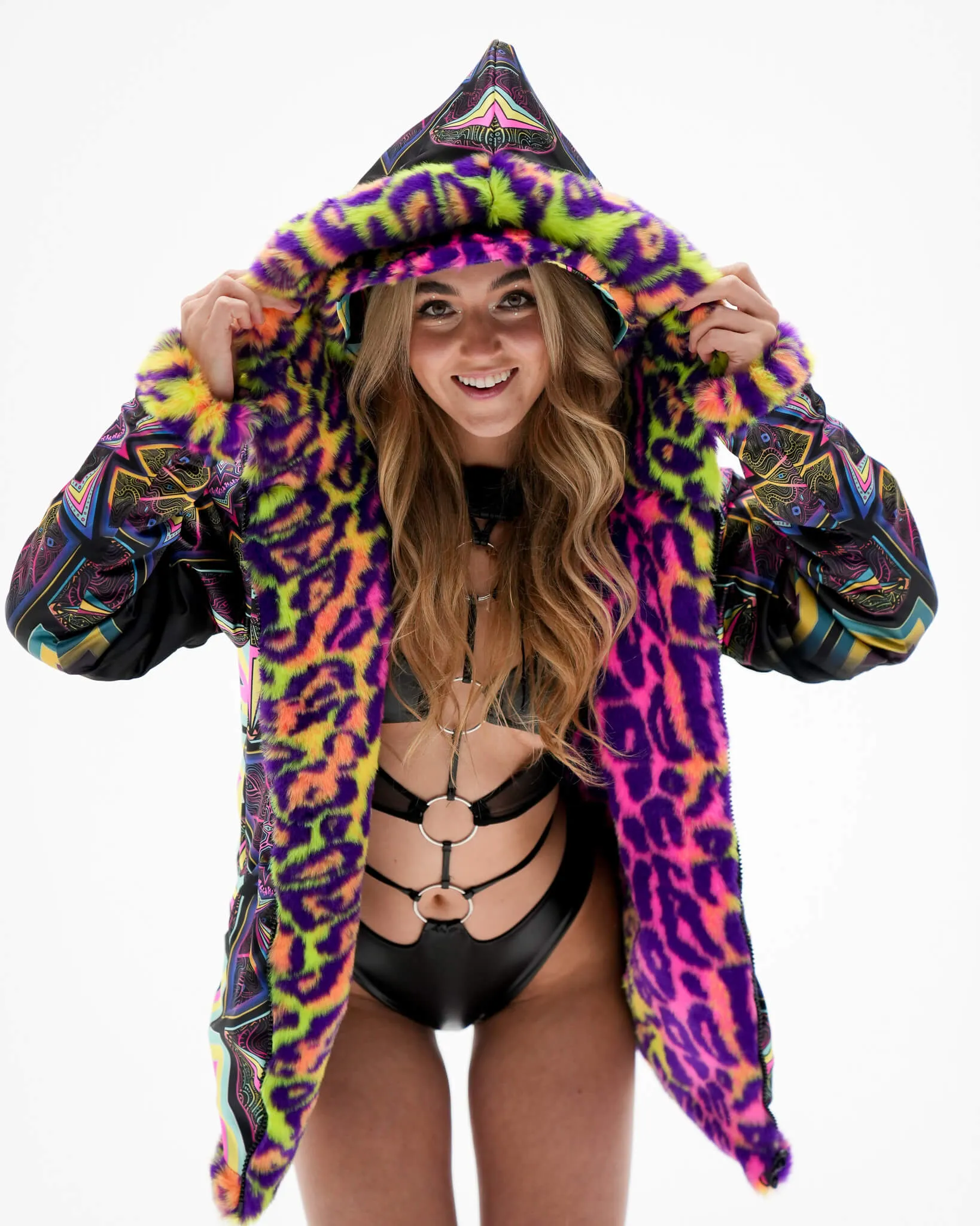 Kaleidodope Reversible Faux Fur Jacket