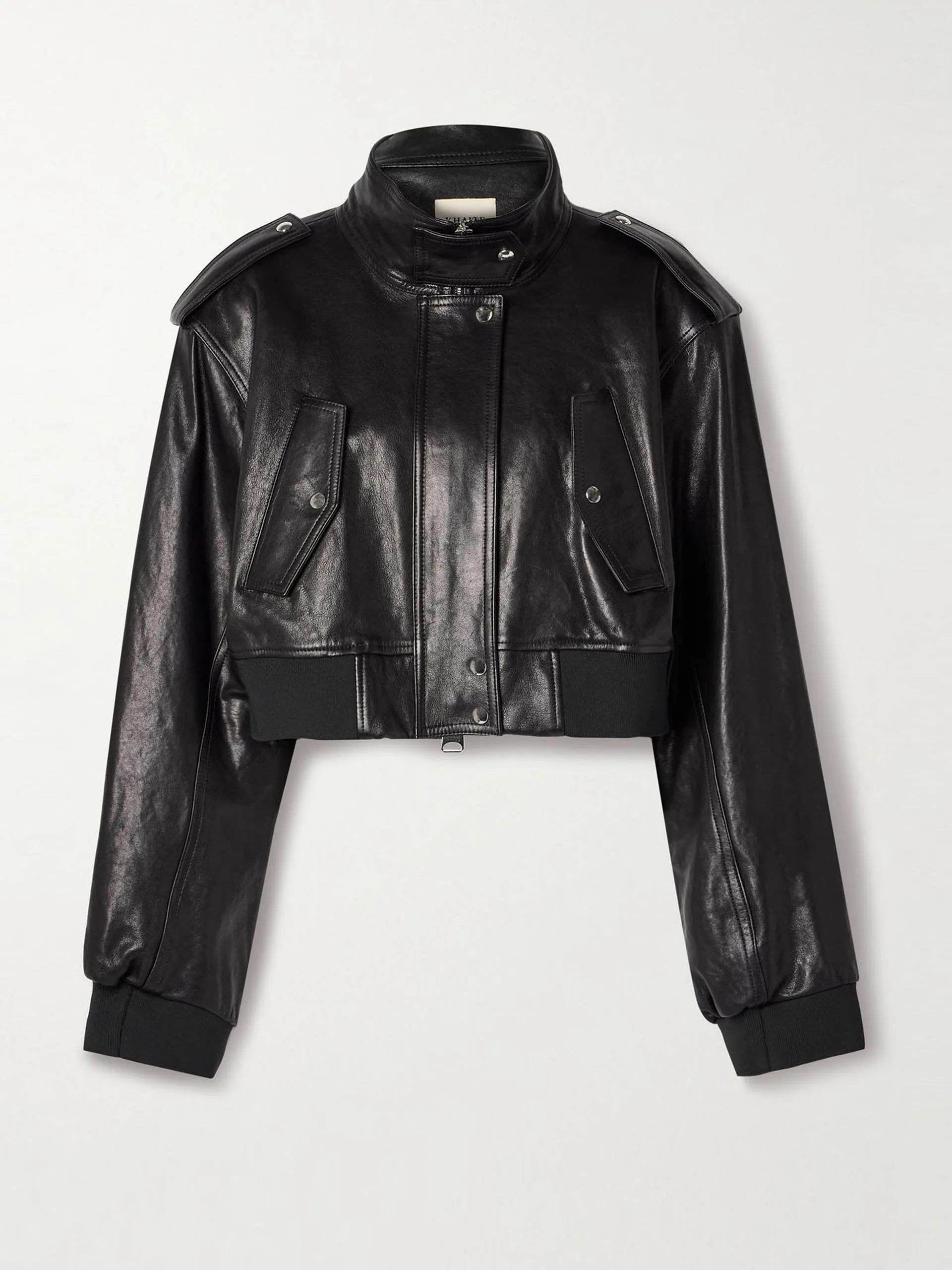 Kember cropped leather bomber jacket