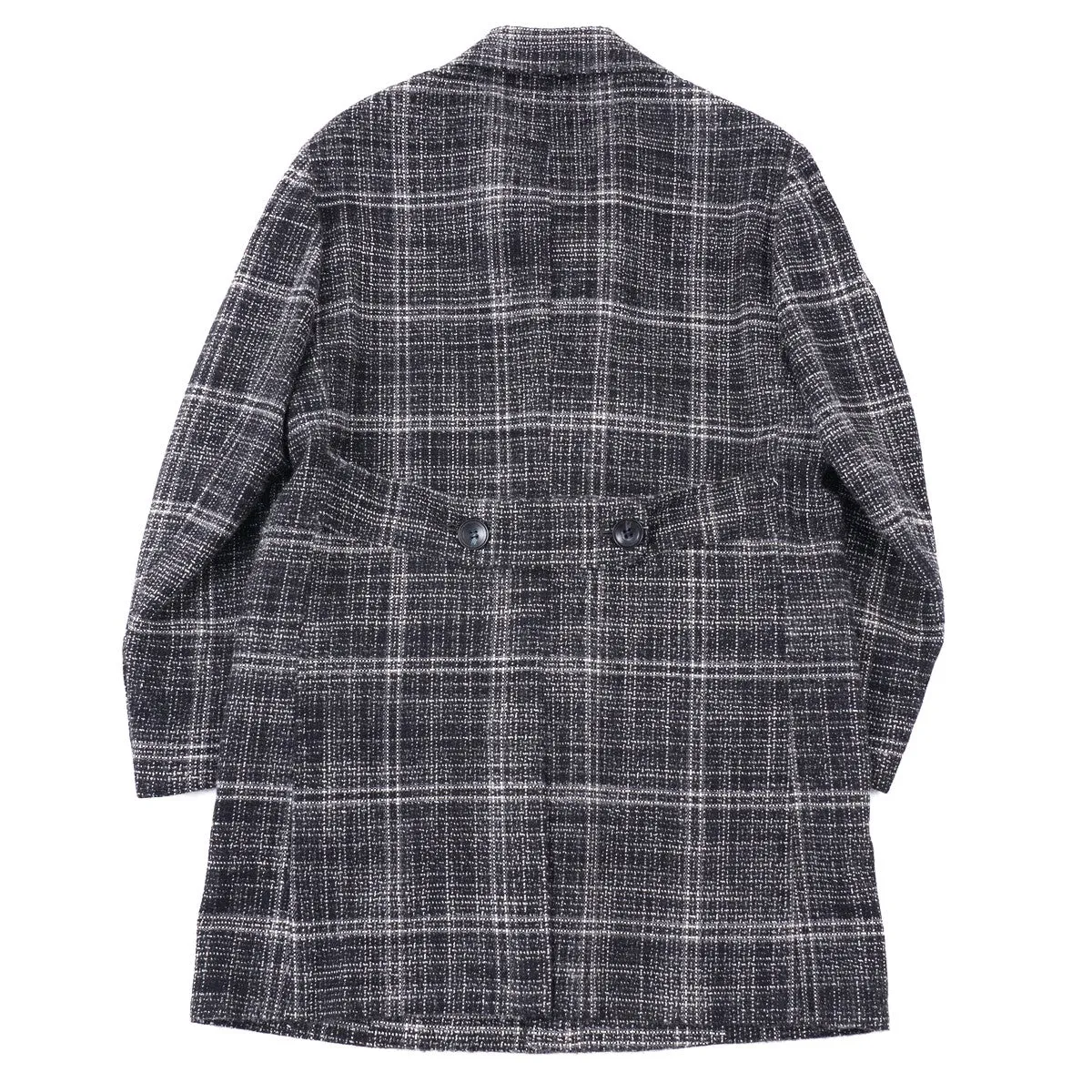 Kiton Woven Check Cashmere Overcoat