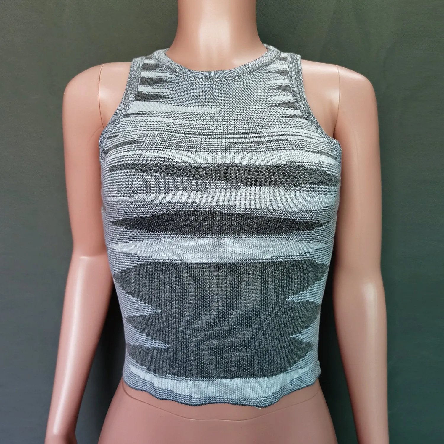 Knit Crop Top Women Sleeveless Basic T Shirts