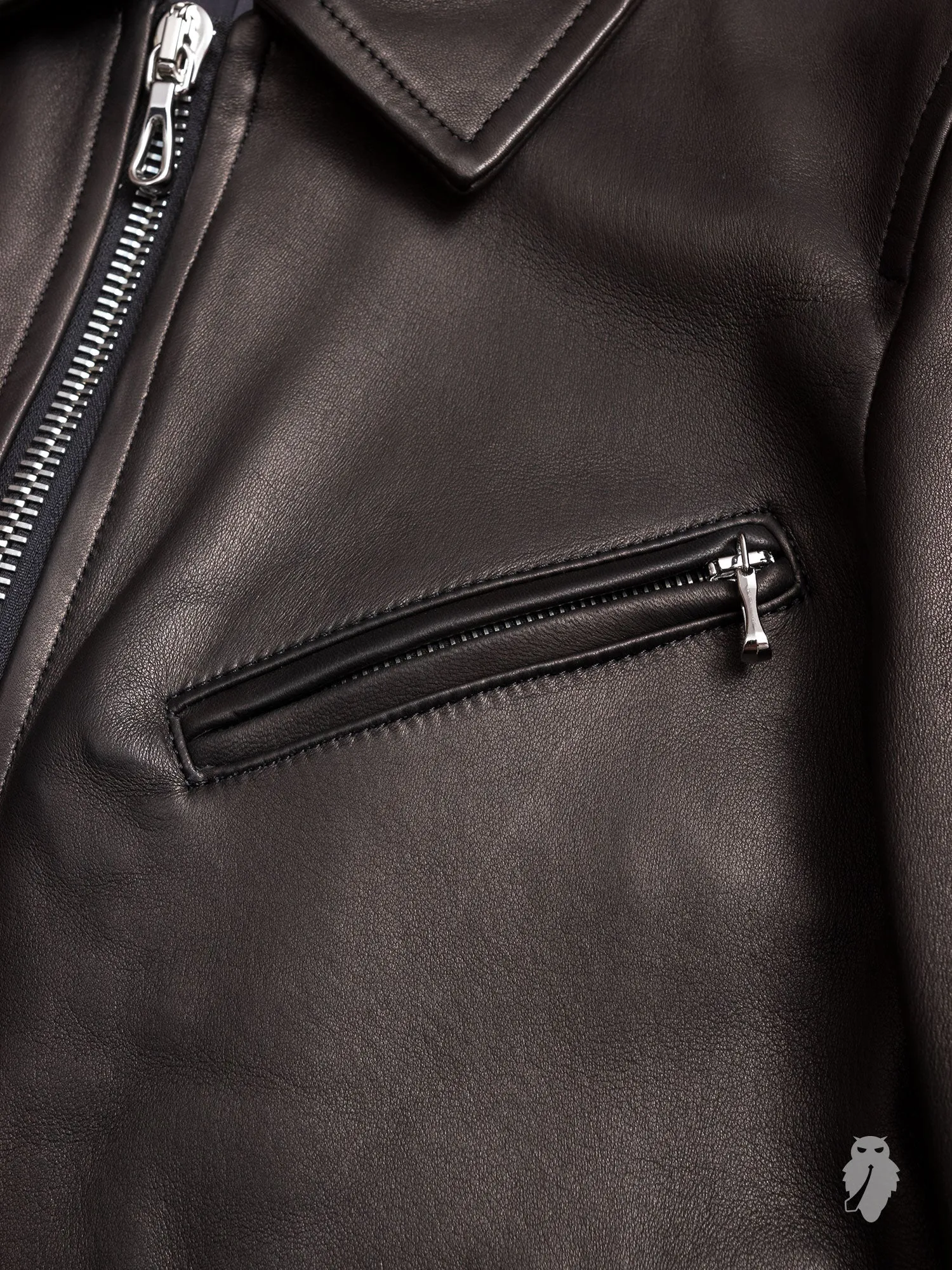 Lamb Leather Rider's Jacket in Black