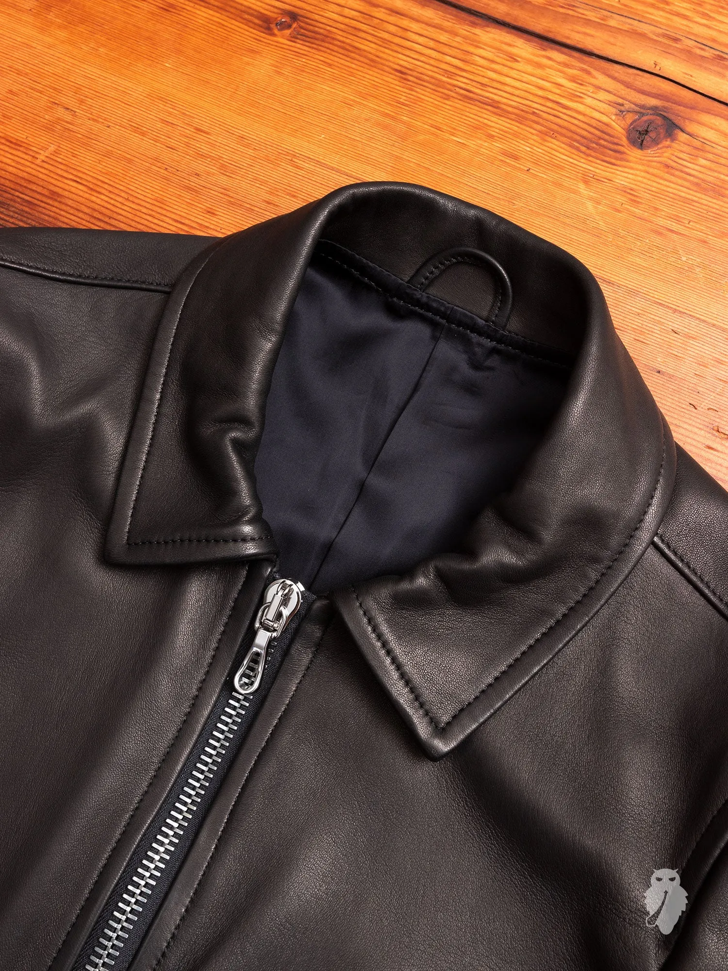 Lamb Leather Rider's Jacket in Black