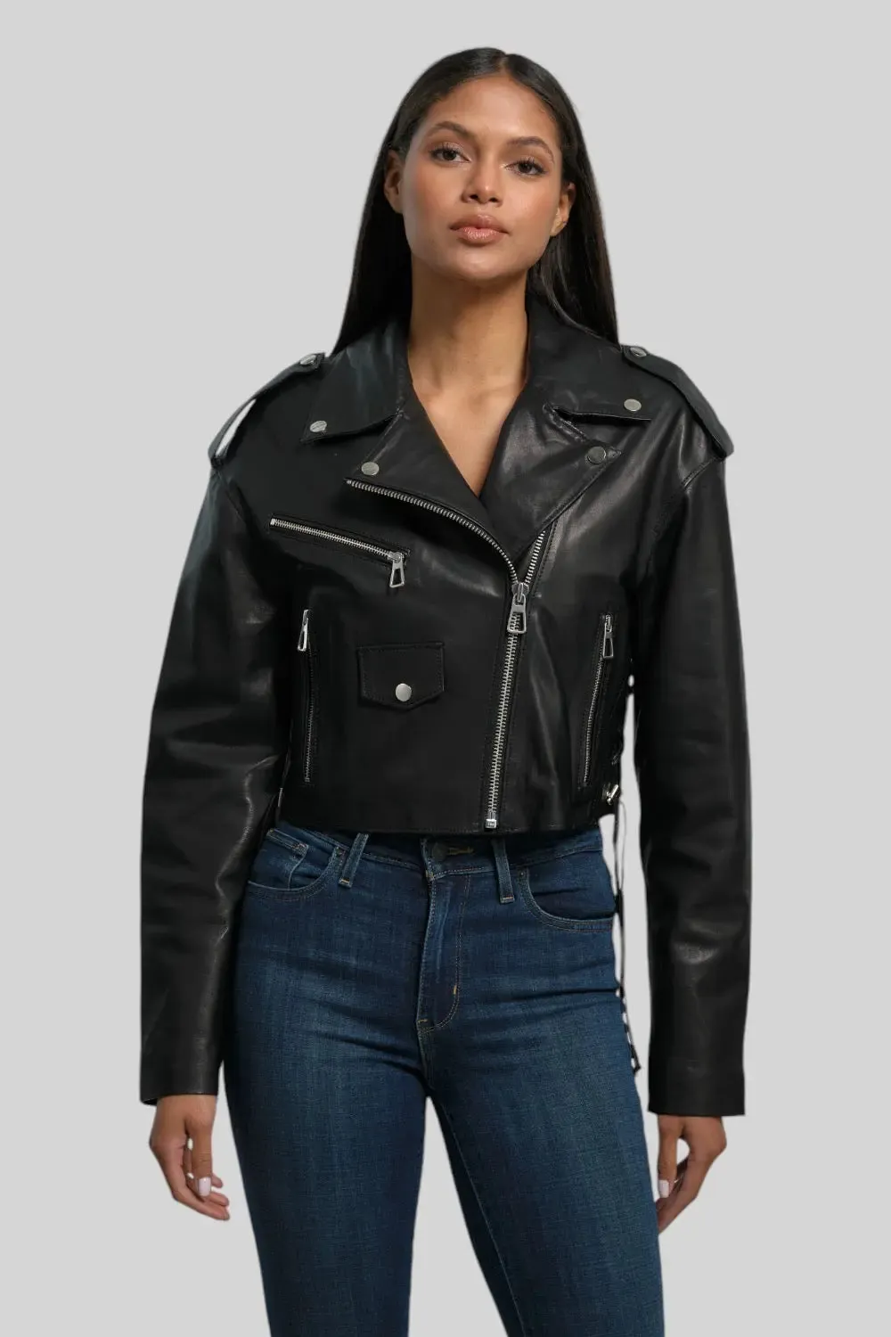 Lara Leather Moto Jacket