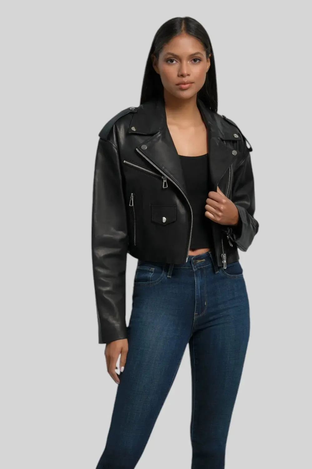 Lara Leather Moto Jacket