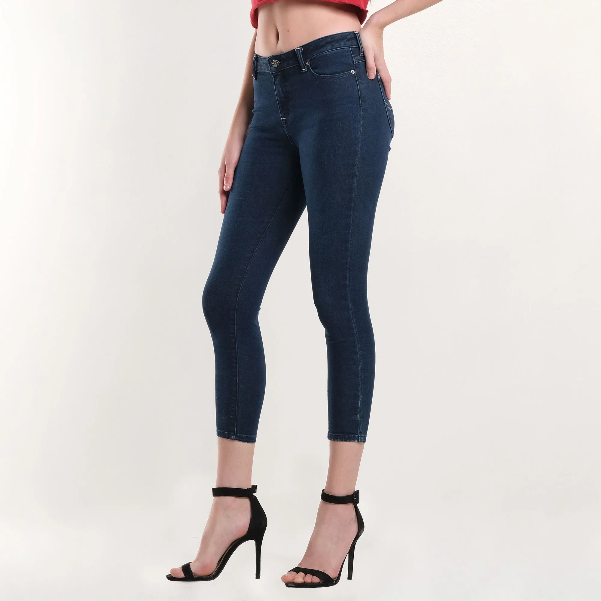 LEE LADIES HIGH WAIST SKYLER DENIM PANTS IN WORN EBONY