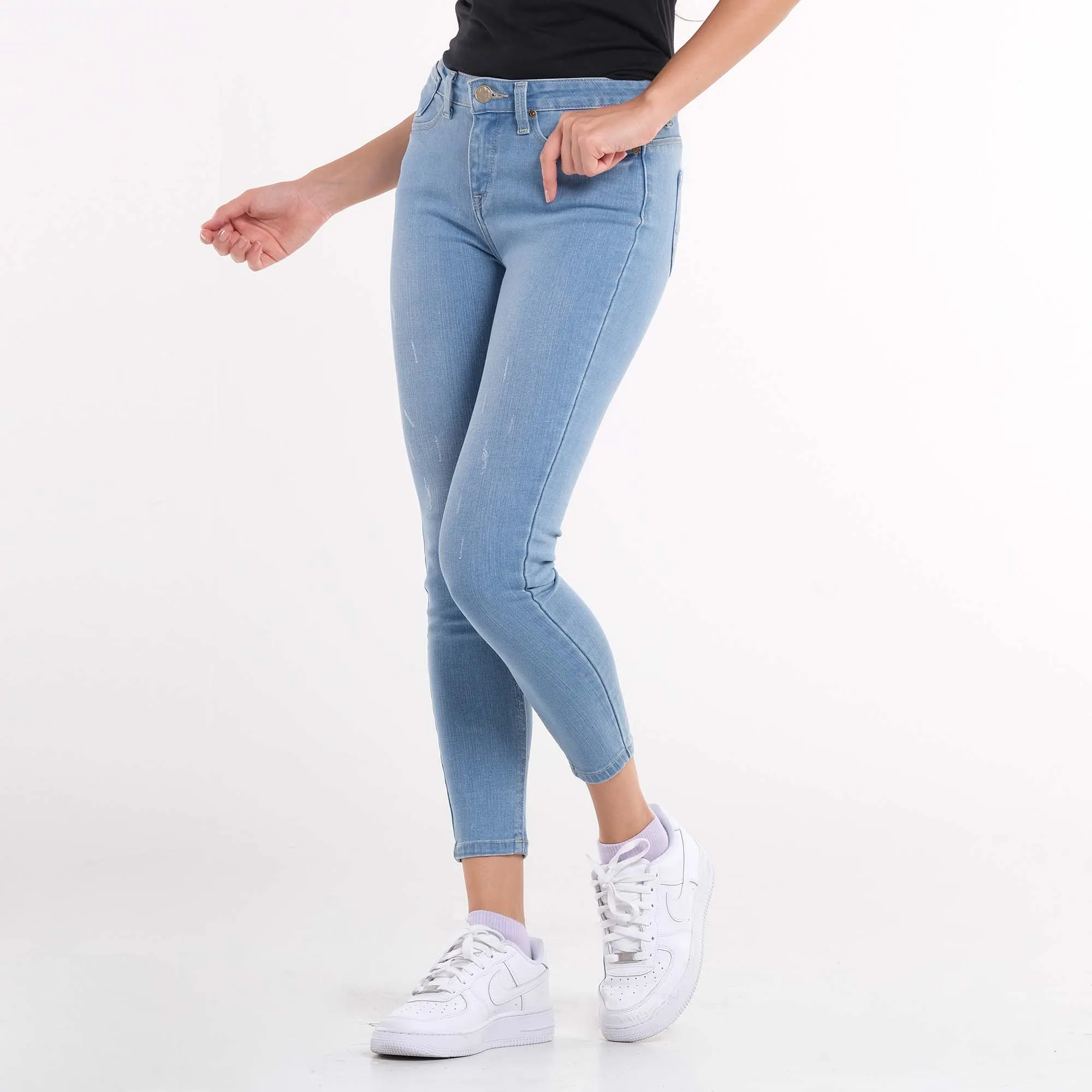 LEE WOMENS SKYLER JEANS IN DISTRESSED DENIM