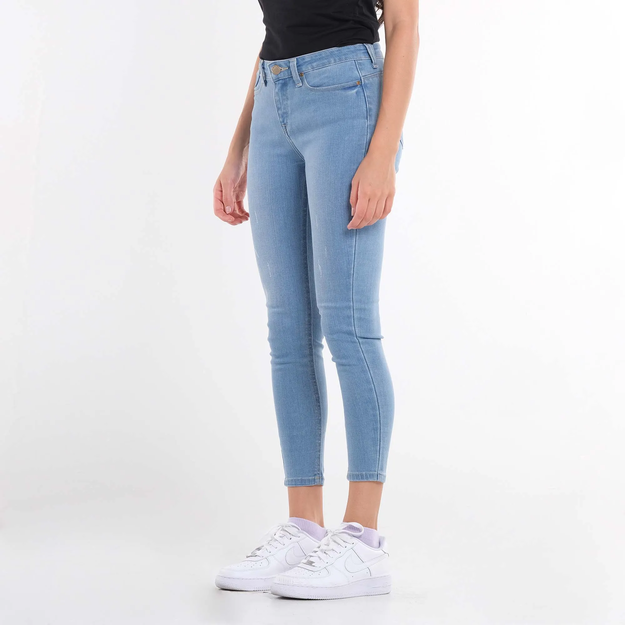 LEE WOMENS SKYLER JEANS IN DISTRESSED DENIM