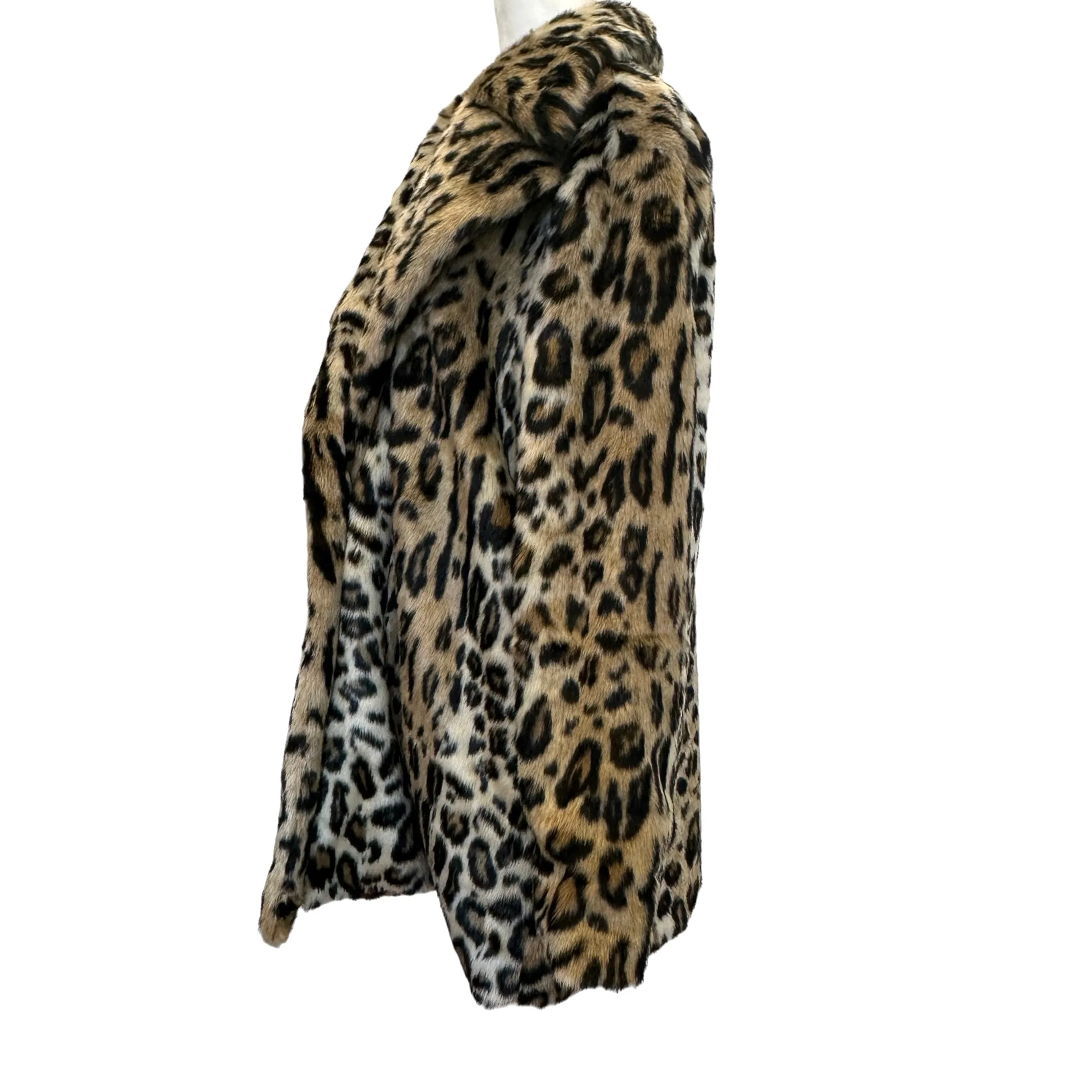 Leopard Faux Fur Coat - M