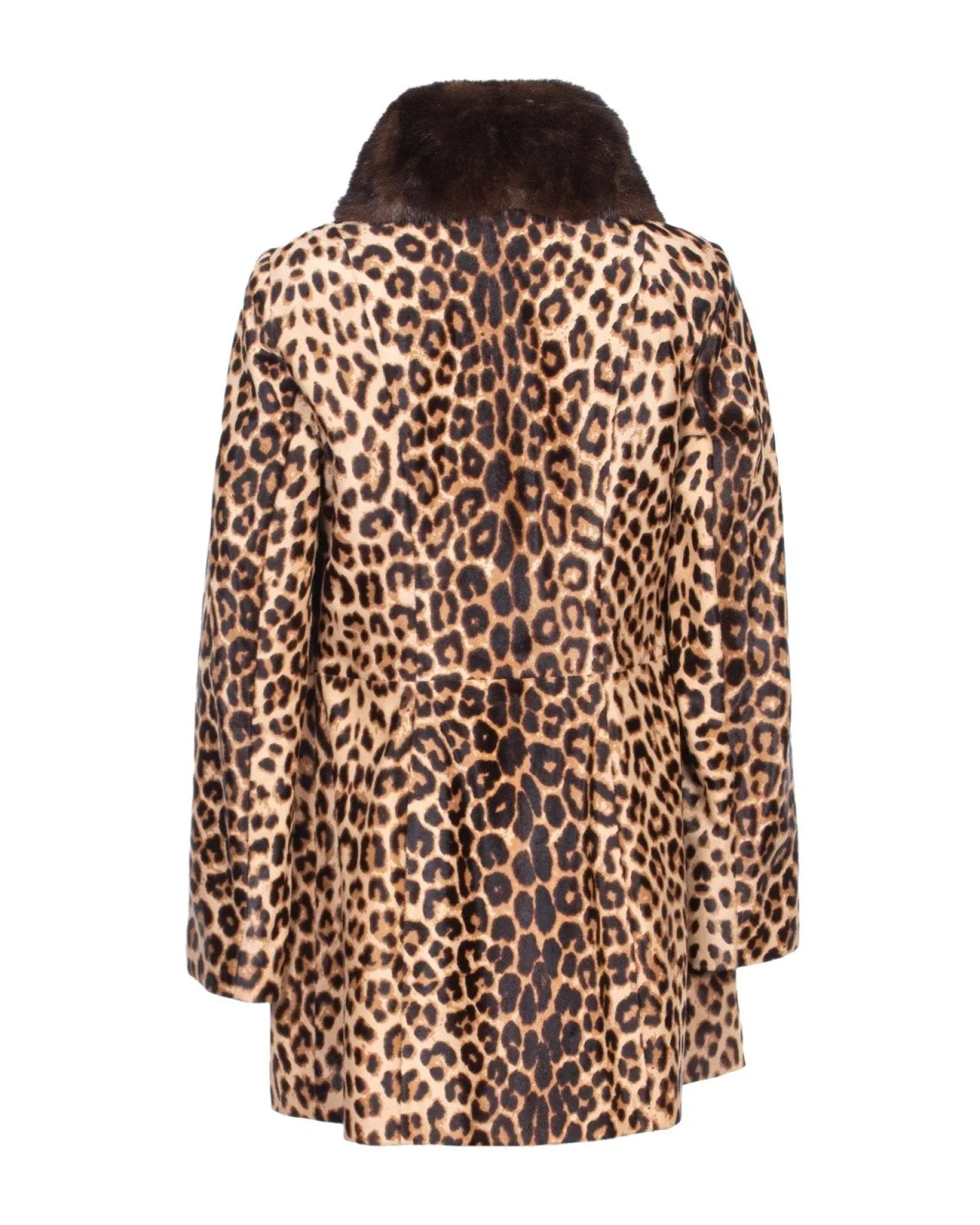 Leopard Long Leather Coat