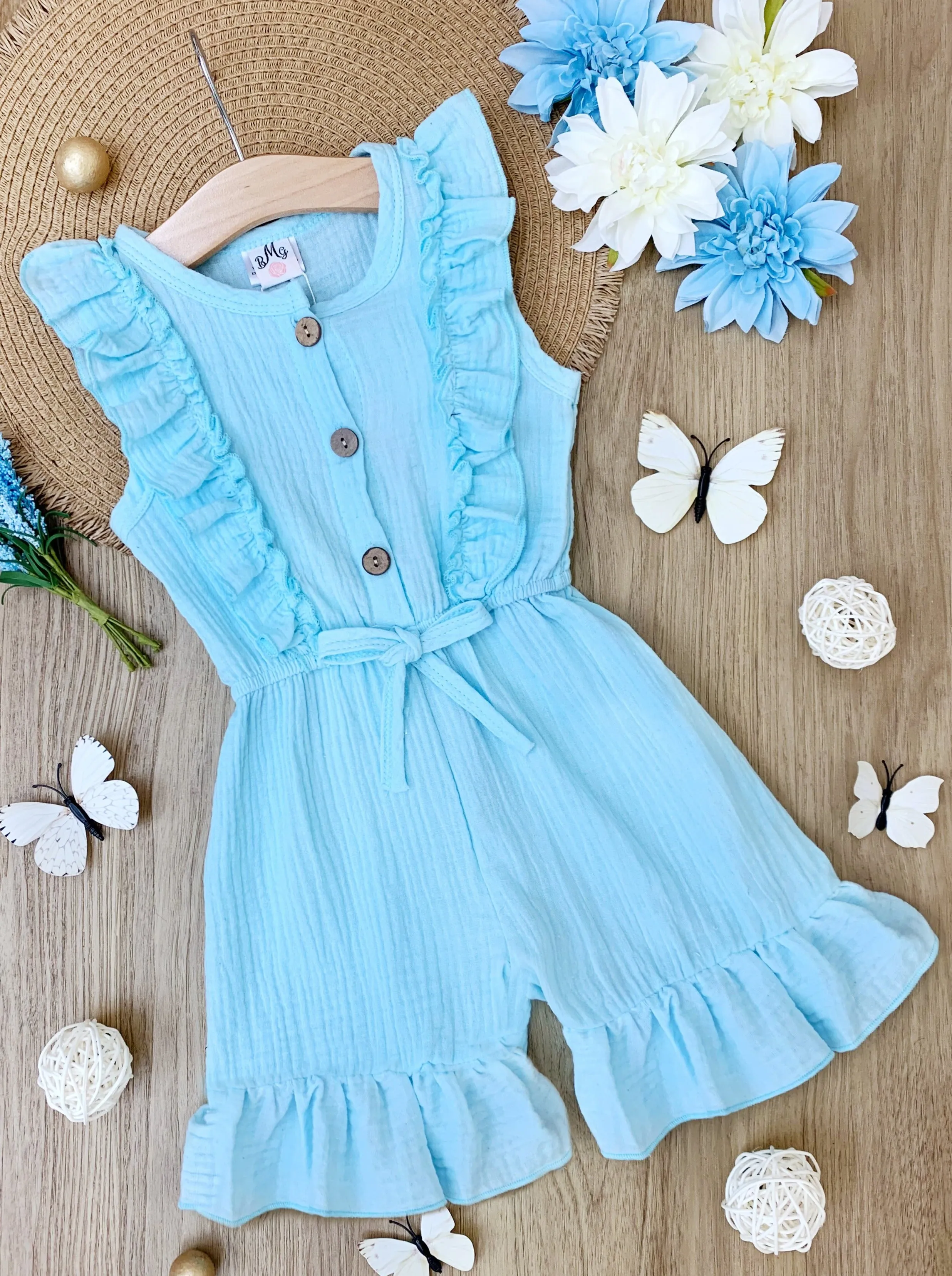 Let's Go To The Beach Ruffled Romper