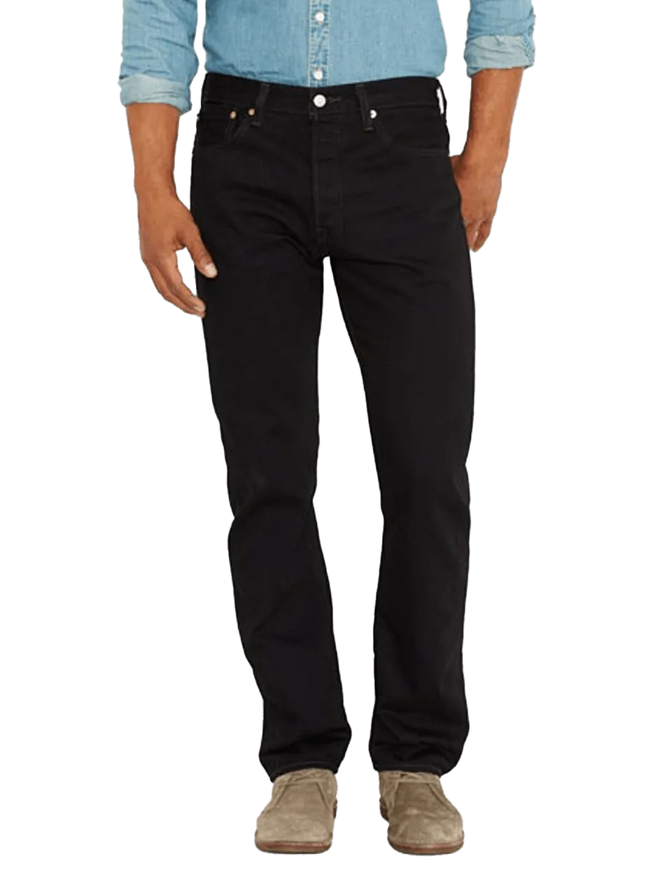 Levi Strauss Men's 501 Original Mid Rise Regular Fit Black Jeans