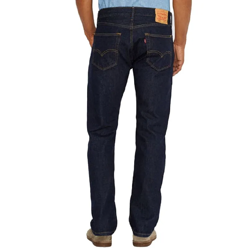 Levi Strauss Men's 505 Regular Mid Rise Regular Fit Straight Leg Jeans