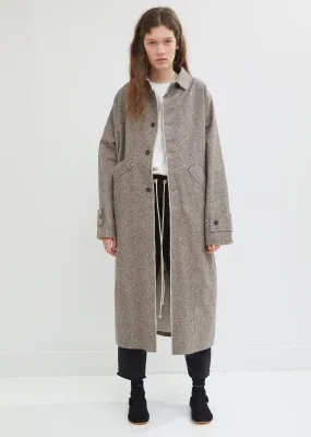 Light Wool Herringbone Coat