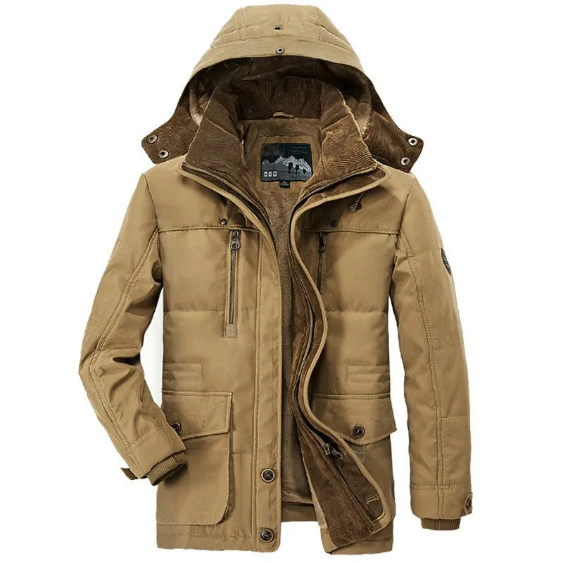 LovelyRLovely Men's Thick Multi-Pocket Hooded Coat