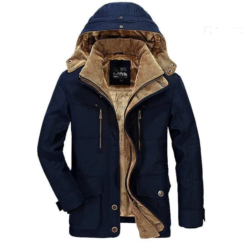 LovelyRLovely Men's Thick Multi-Pocket Hooded Coat