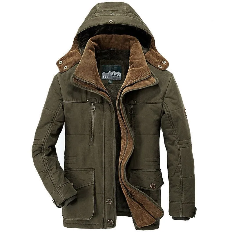 LovelyRLovely Men's Thick Multi-Pocket Hooded Coat