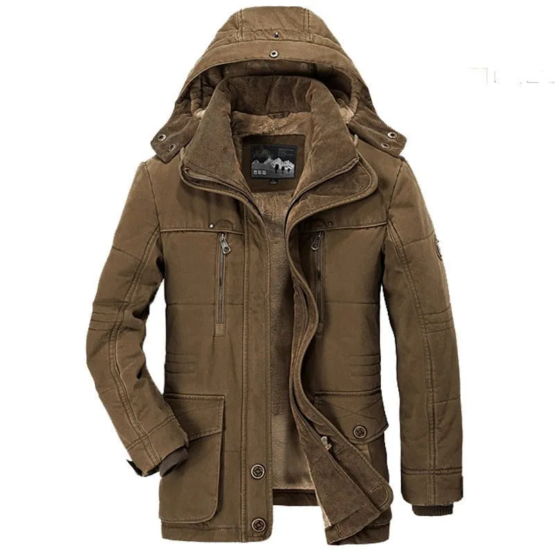 LovelyRLovely Men's Thick Multi-Pocket Hooded Coat