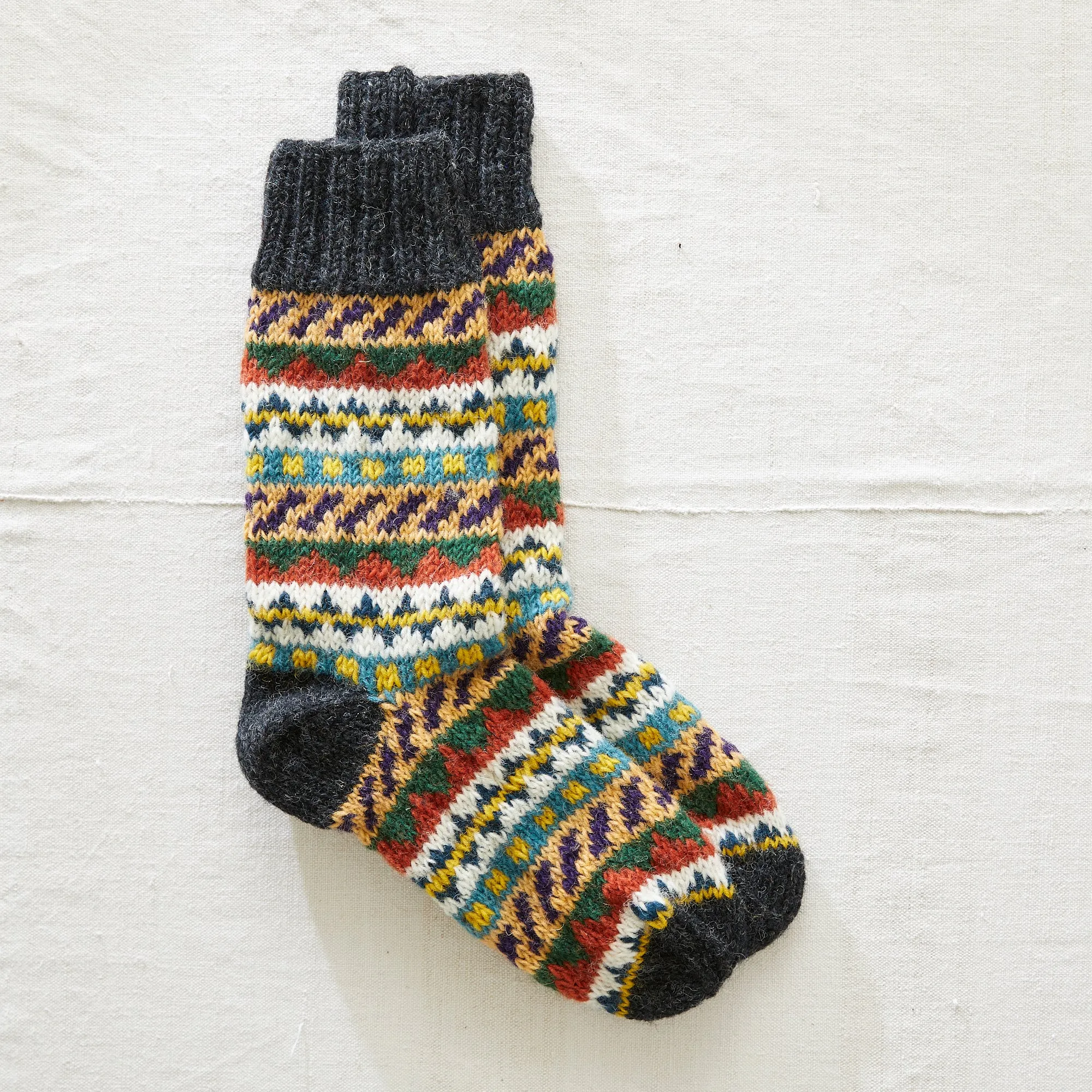 LUGA Unisex Nordic Knit Socks Eco Waste Wool