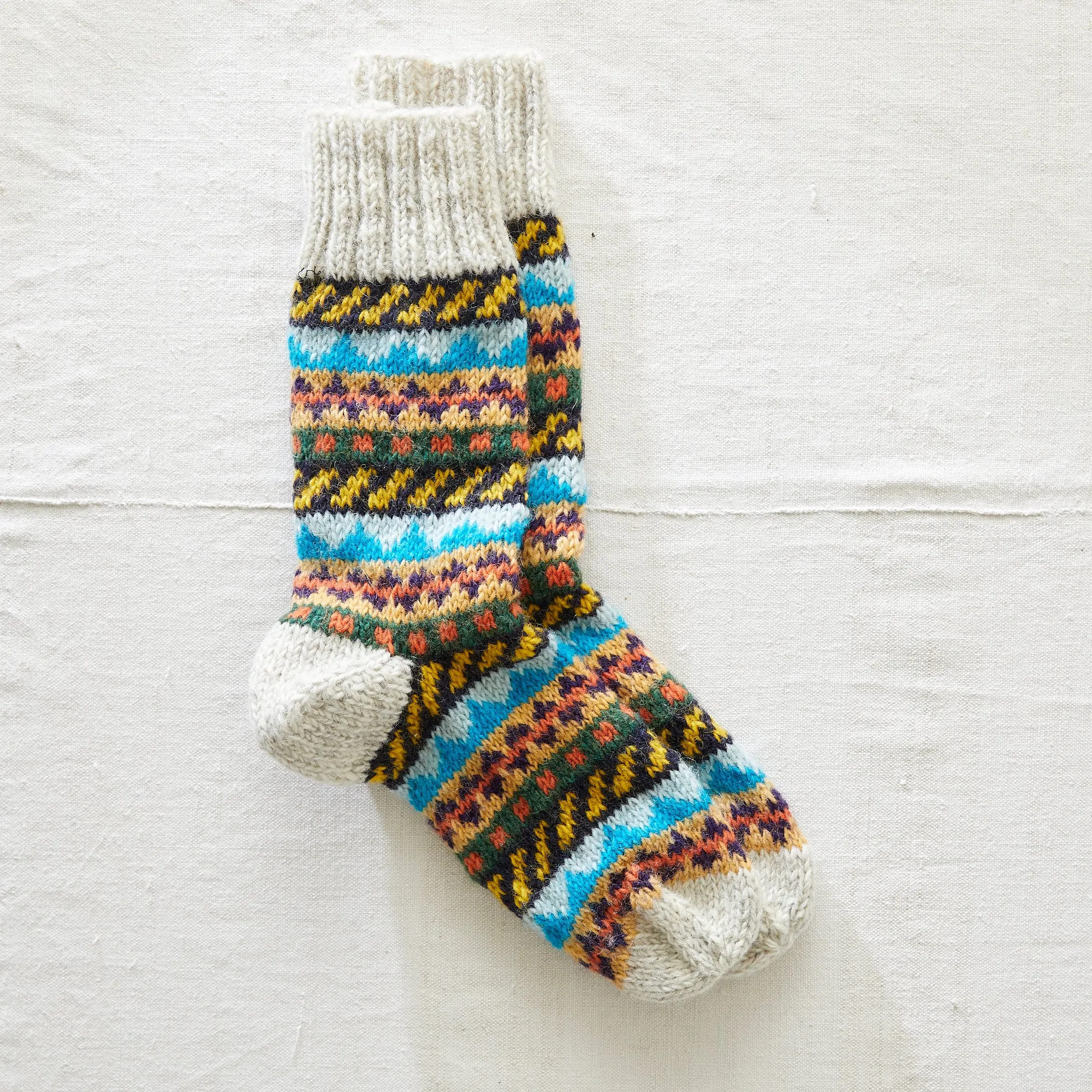 LUGA Unisex Nordic Knit Socks Eco Waste Wool