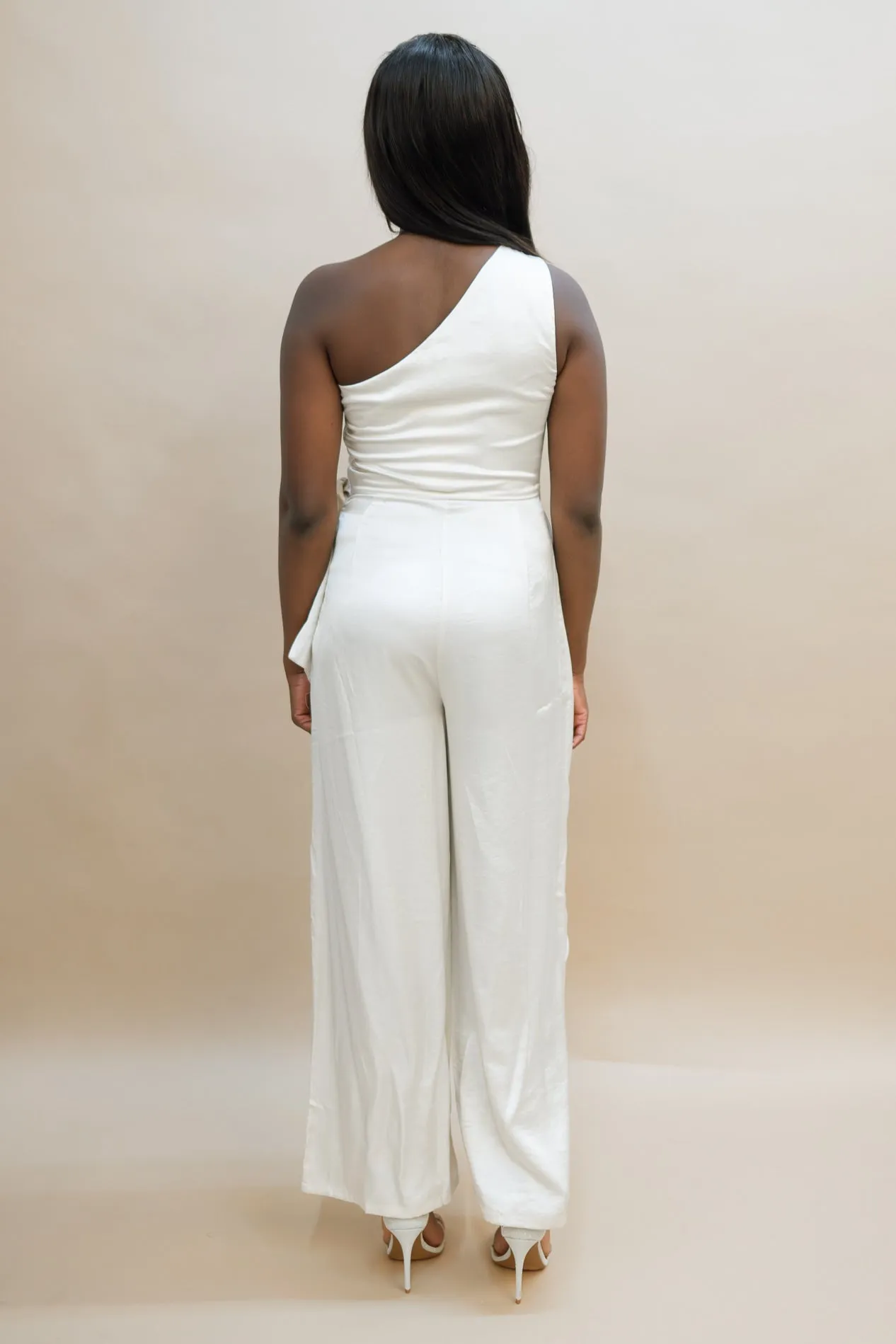 Luna One Shoulder Jumpsuit - Ivory