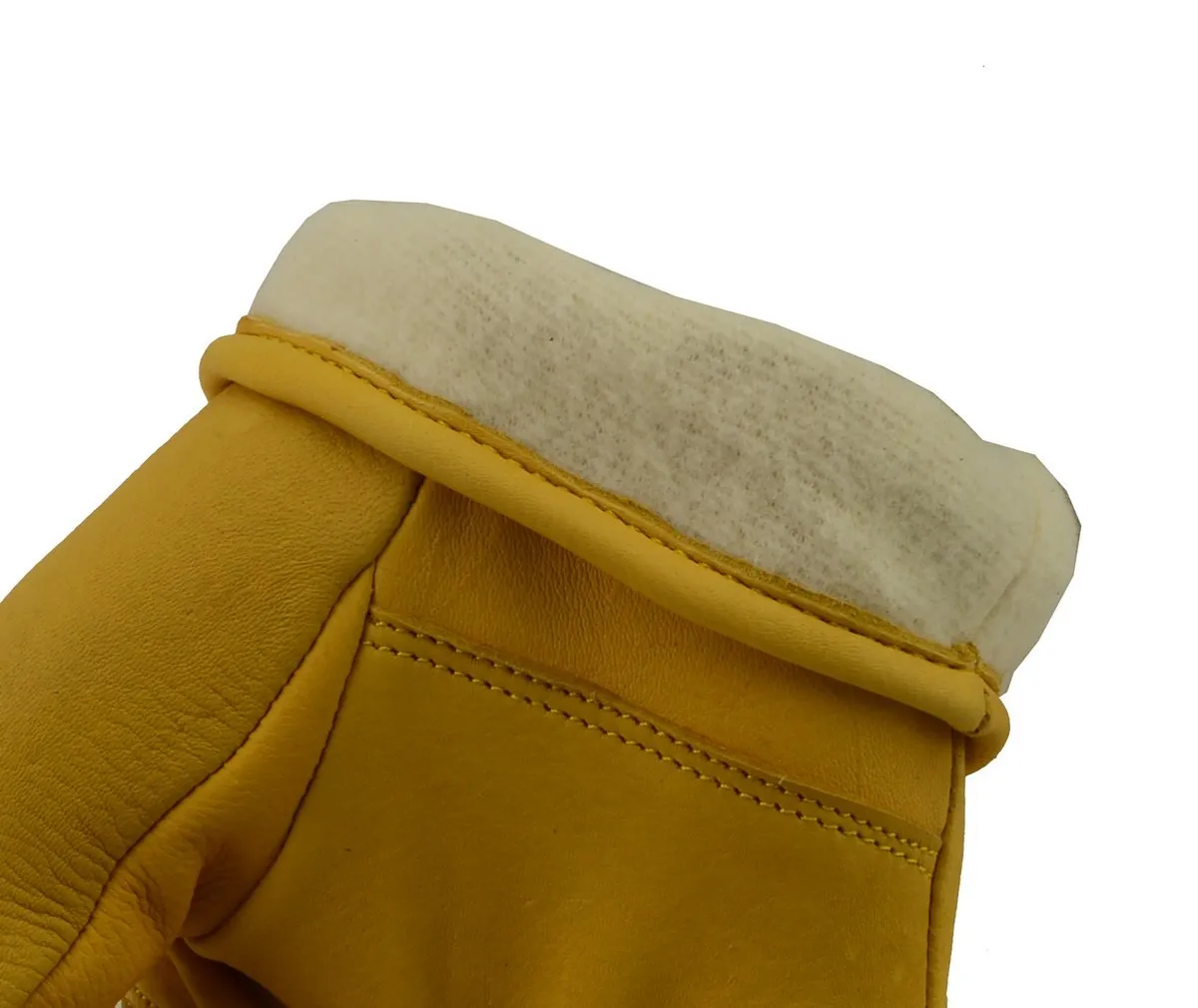 M Boss Motorcycle Apparel BOS37547 Men's Yellow Lined Full Grain Deerskin Gloves