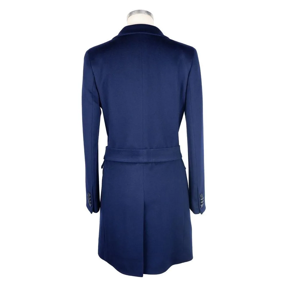 Made in Italy Blue Cashmere Jackets & Coat