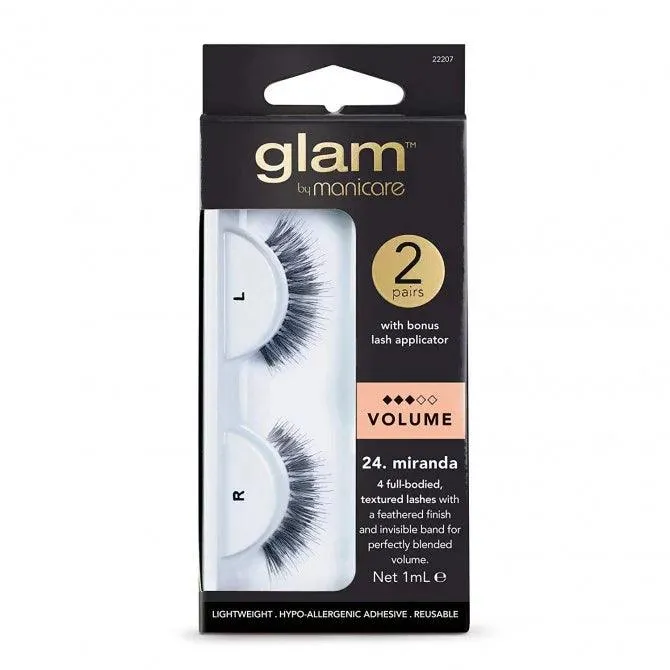 Manicare Glam 24. Miranda Eyelashes 2 Pack With Applicator