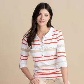 Marble Striped Top - Style 6887-200 (Dark Orange)