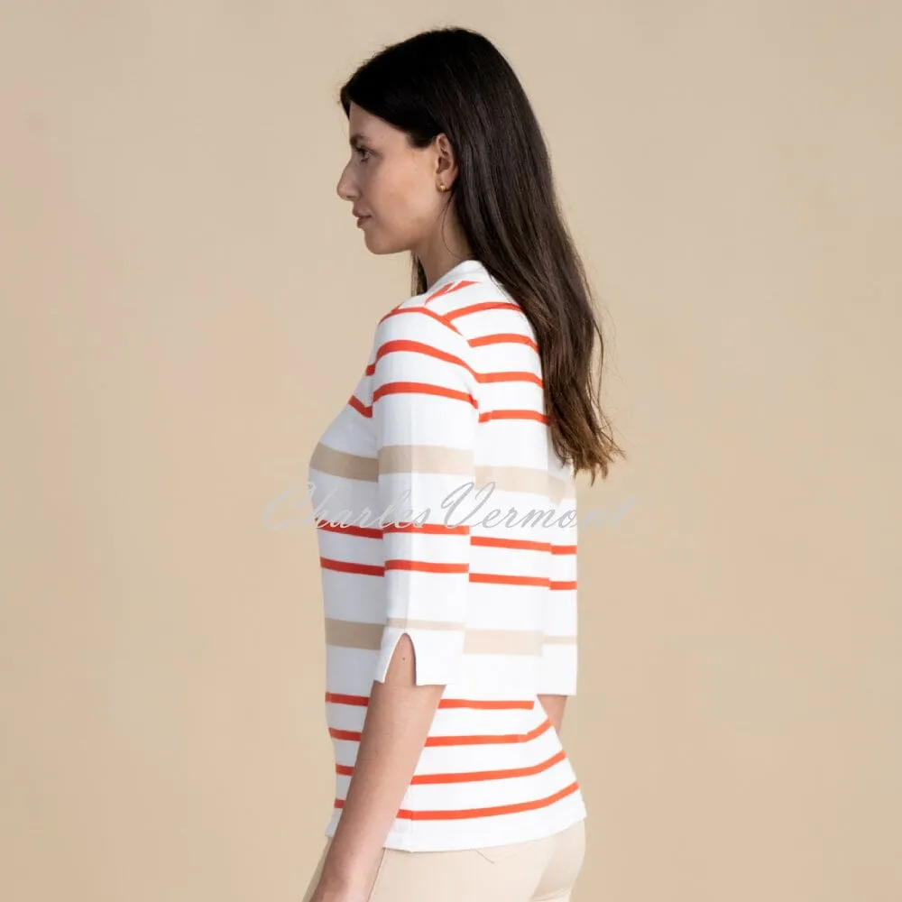 Marble Striped Top - Style 6887-200 (Dark Orange)