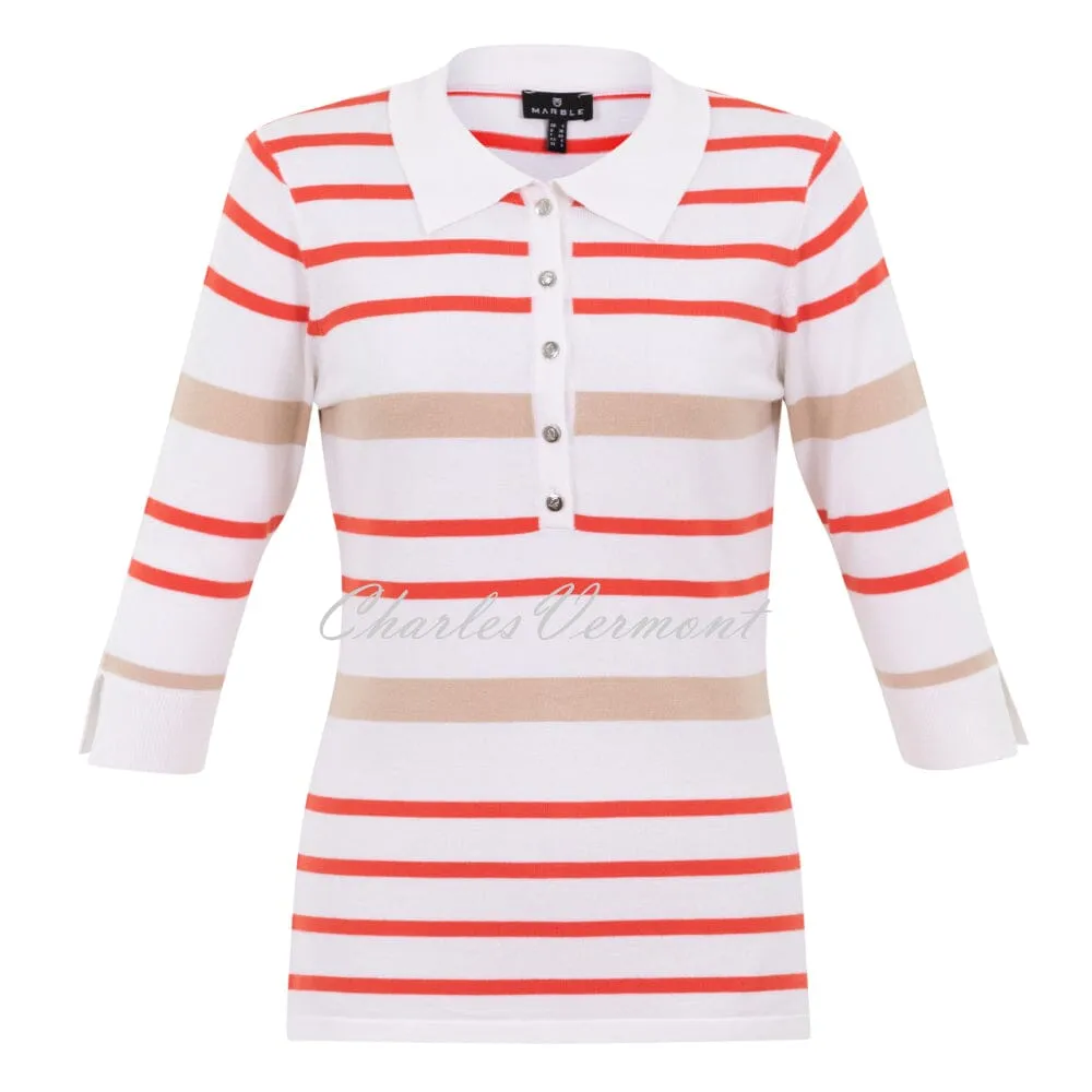 Marble Striped Top - Style 6887-200 (Dark Orange)